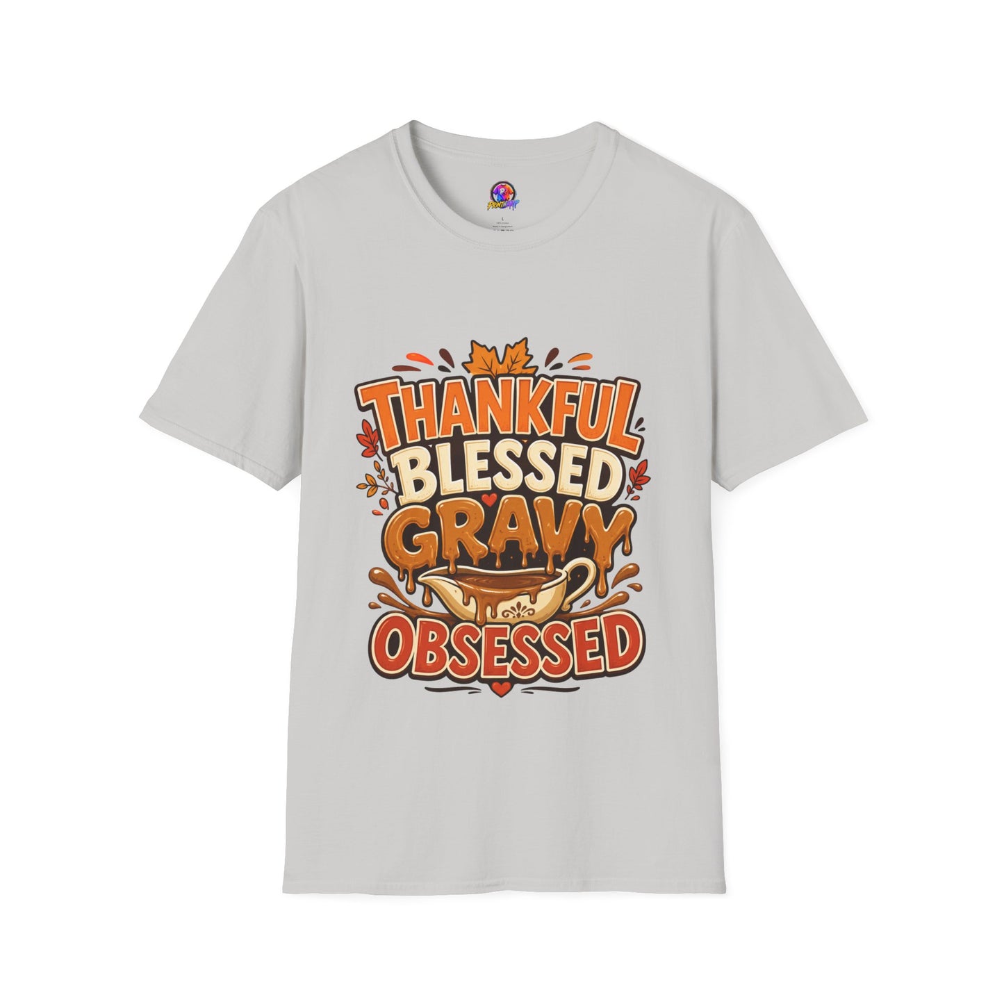 Thankful Blessed Gravy Obsessed T-Shirt — Thanksgiving Fall Turkey Dinner Tee