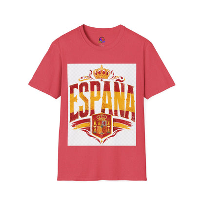 Spain Crown Graphic T-Shirt — Spanish Flag Vintage Crest Tee
