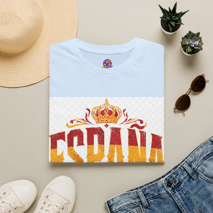 Spain Crown Graphic T-Shirt — Spanish Flag Vintage Crest Tee