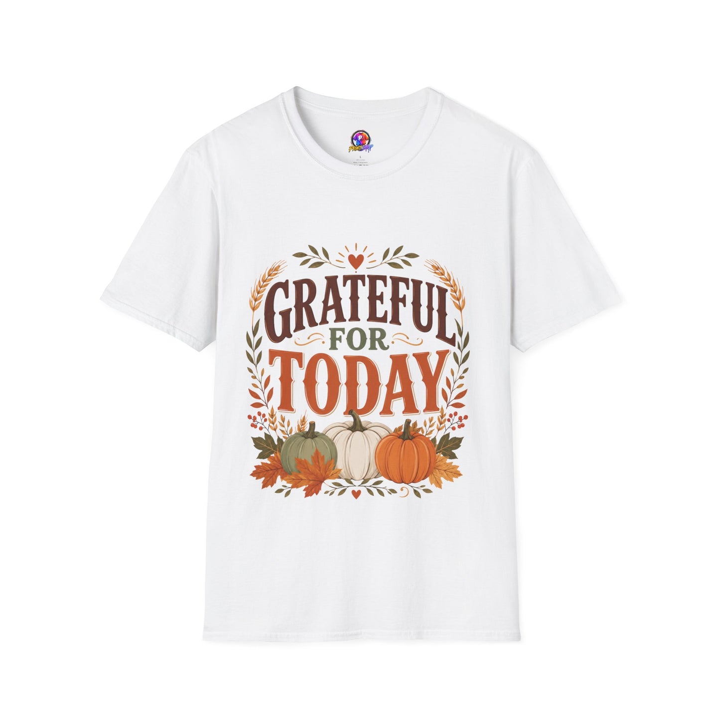 Grateful For Today T-Shirt — Fall Pumpkin Thanksgiving Casual Tee