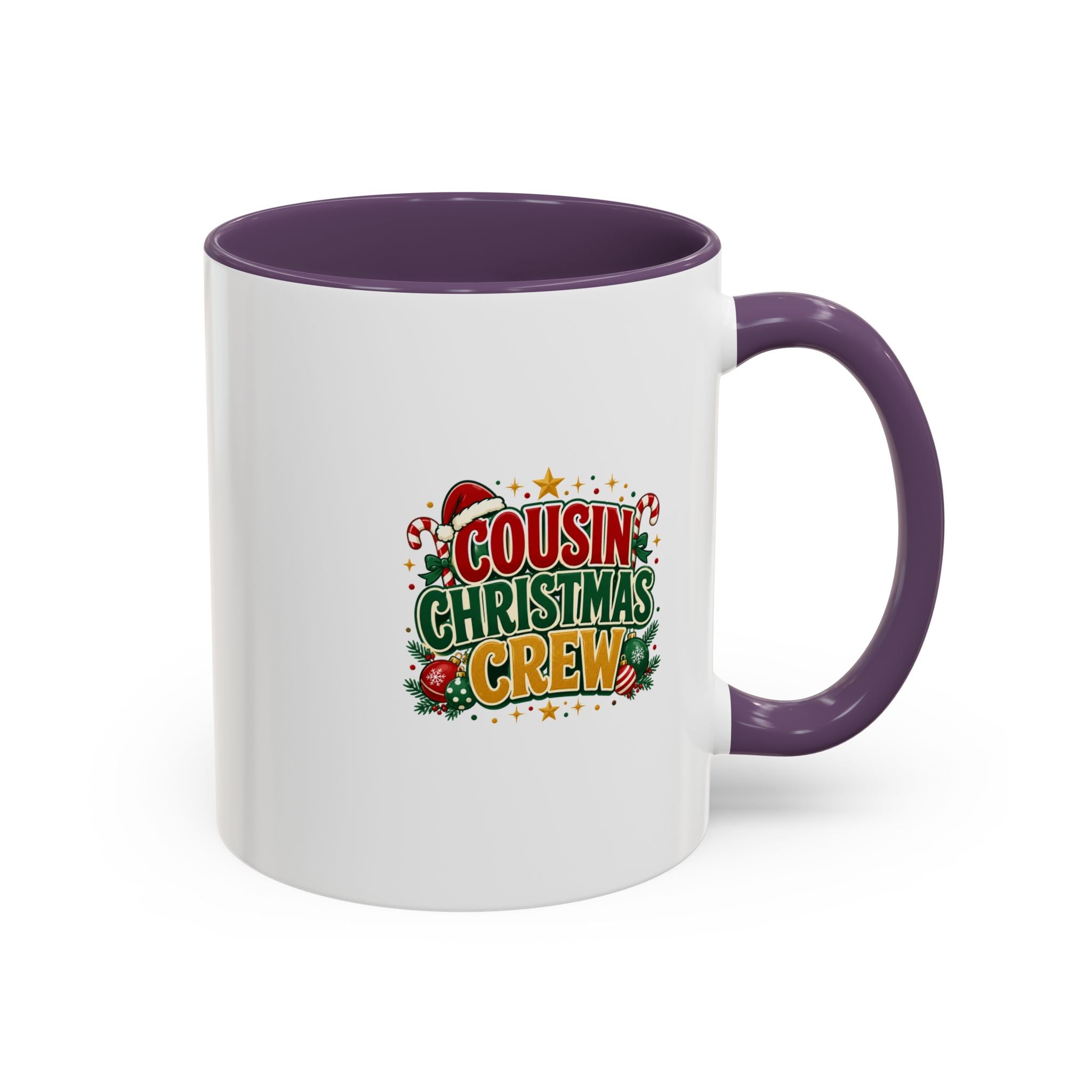 Cousin Christmas Crew Accent Coffee Mug — Holiday Family Christmas Coffee Cup