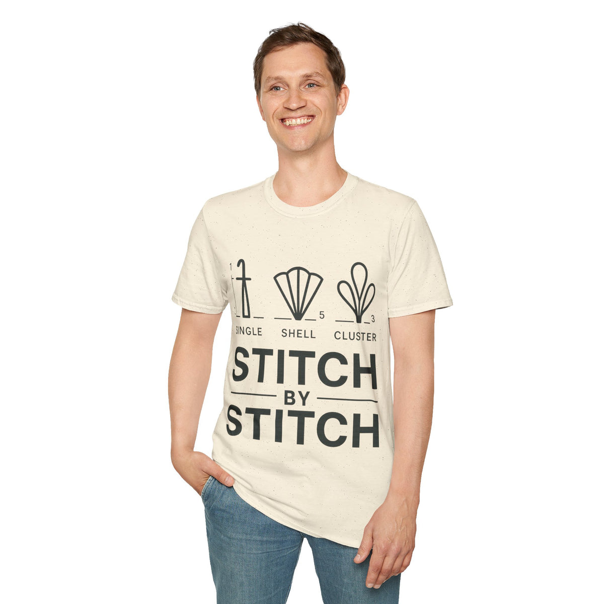 "Stitch By Stitch" Minimalist Crafting Tee | Sewing Knitting Embroidery T-Shirt - Trending Now - September 2026