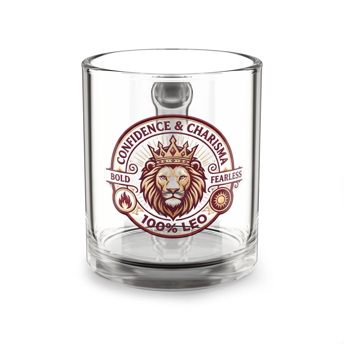Leo Zodiac Glass Mug — 10oz Confidence & Charisma Lion Horoscope Gift