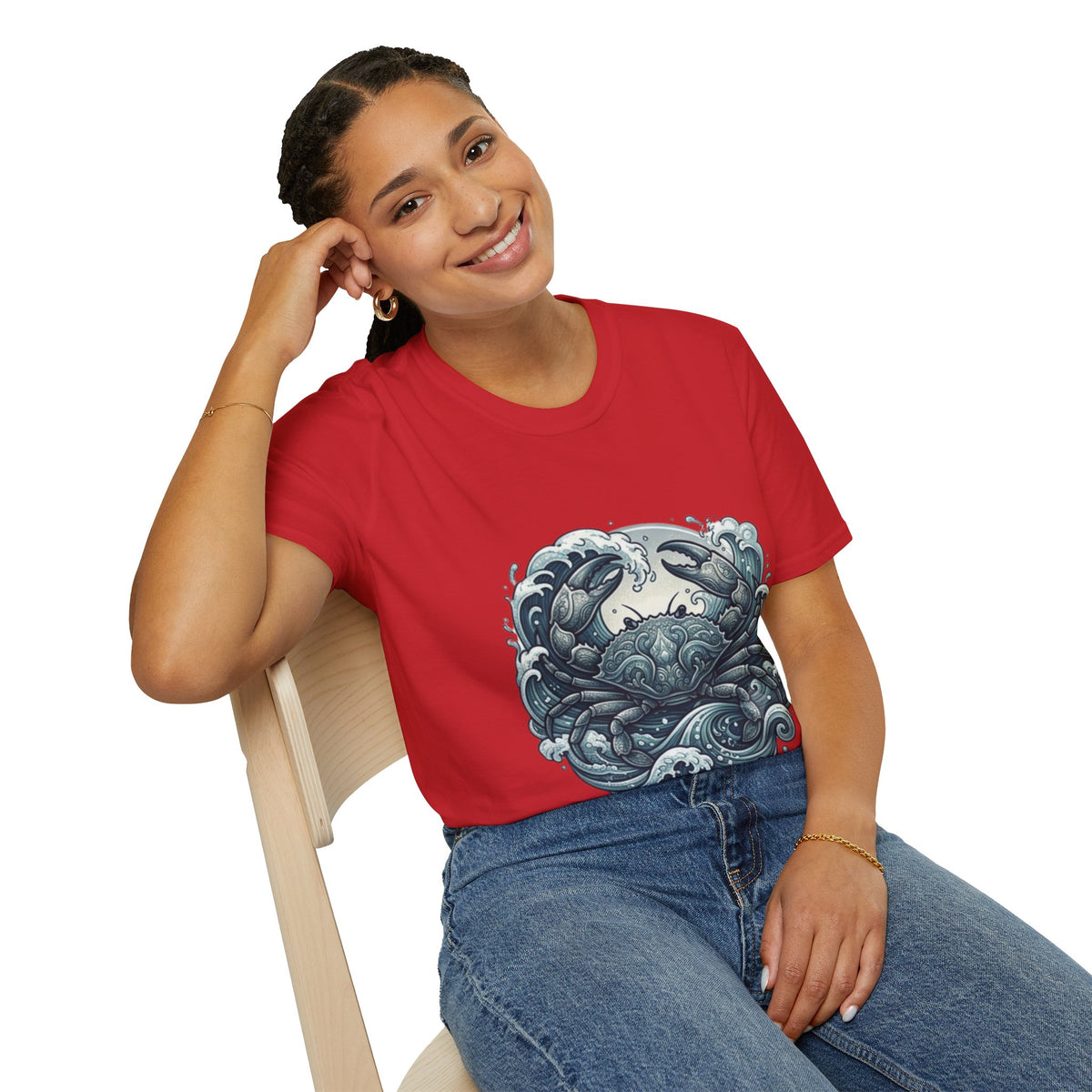 Cancer Zodiac Crab & Waves T-Shirt — Nautical Ocean Art Tee