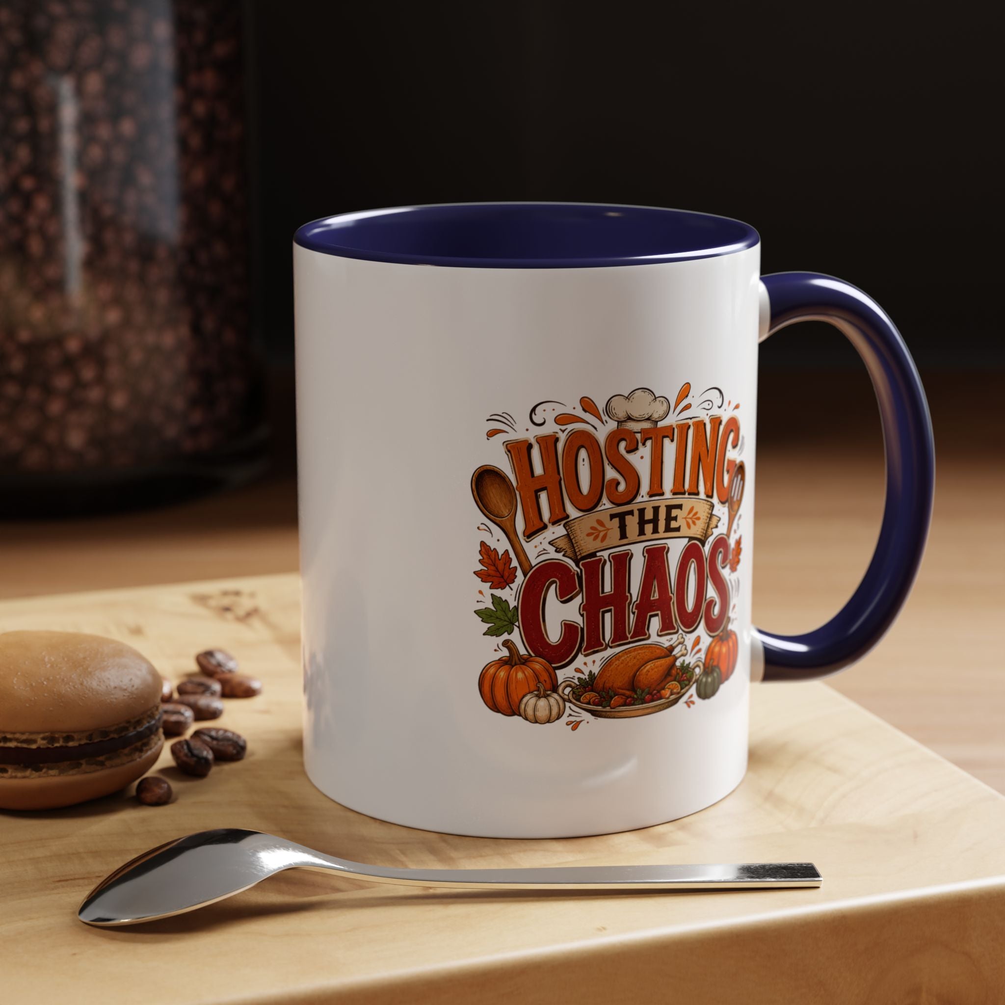 Thanksgiving Mug Hosting the Chaos Accent Coffee Mug — Thanksgiving Pumpkin Fall Kitchen Gift