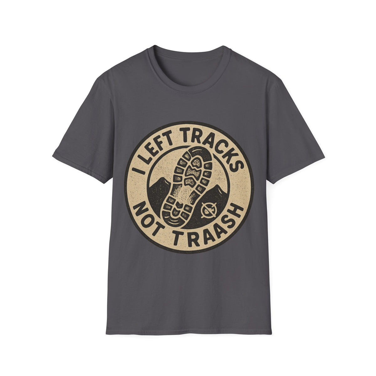 Left Tracks Not Trash Vintage Badge T-Shirt, Retro Leave No Trace Hiking Tee - Trending Now - September 2026