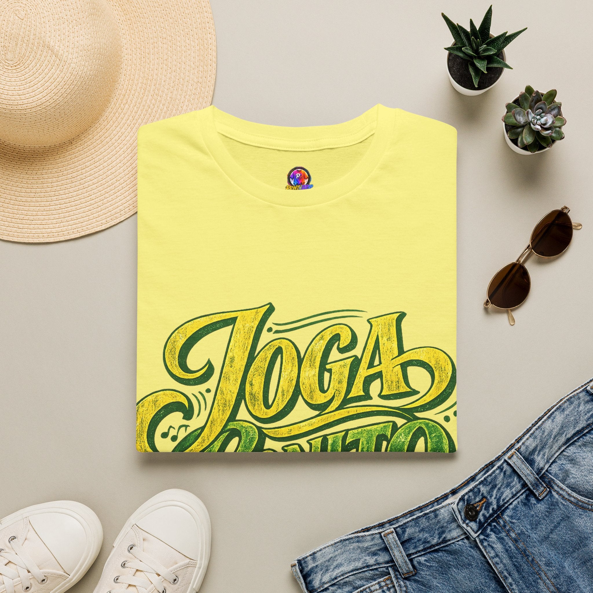 Brazil T-Shirt — 'Joga Bonito' Vintage Soccer Script Tee