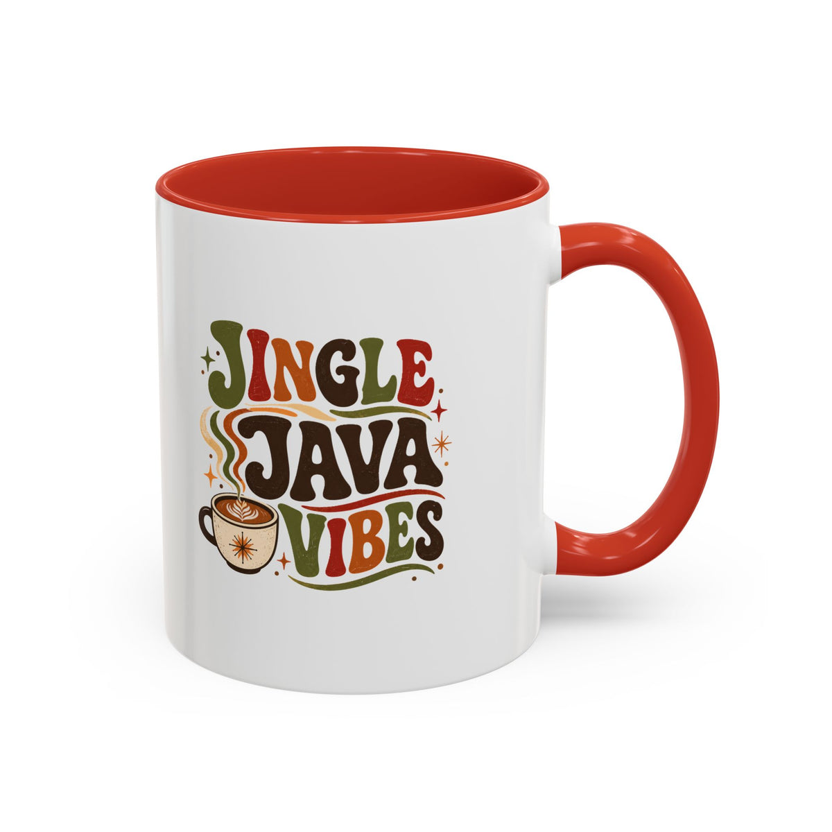 Christmas Jingle Java Vibes Coffee Mug — Holiday Retro Christmas Coffee Cup