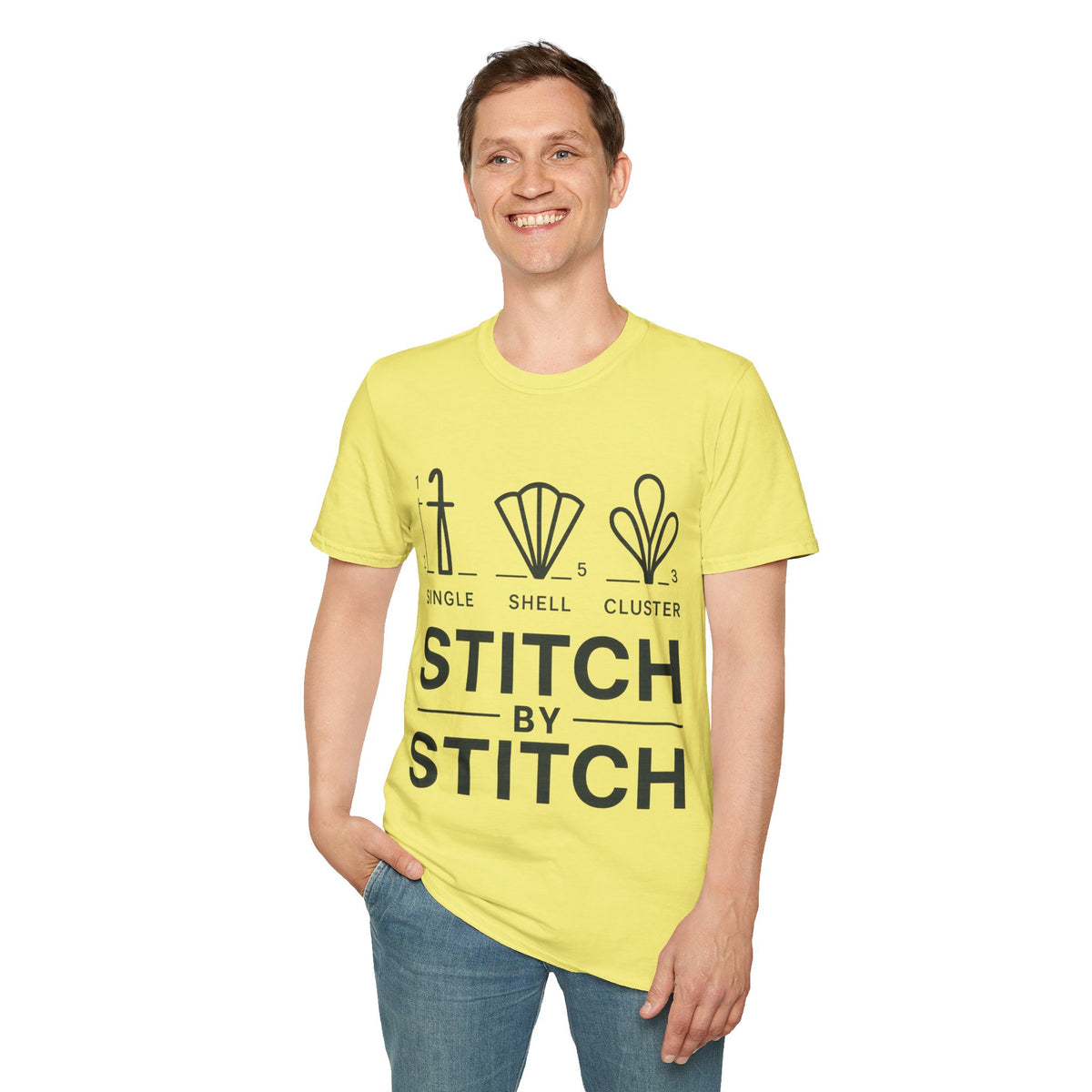 "Stitch By Stitch" Minimalist Crafting Tee | Sewing Knitting Embroidery T-Shirt - Trending Now - September 2026