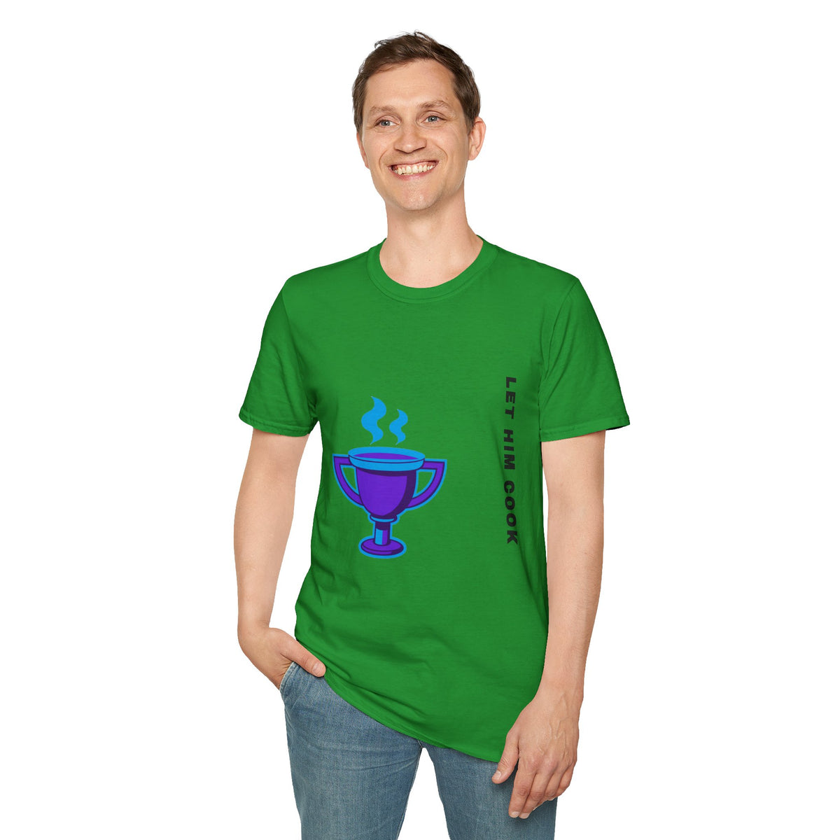 Trophy Mug T‑Shirt — "Let Him Cook" Funny Chef Pride Tee - Trending Now - September 2026