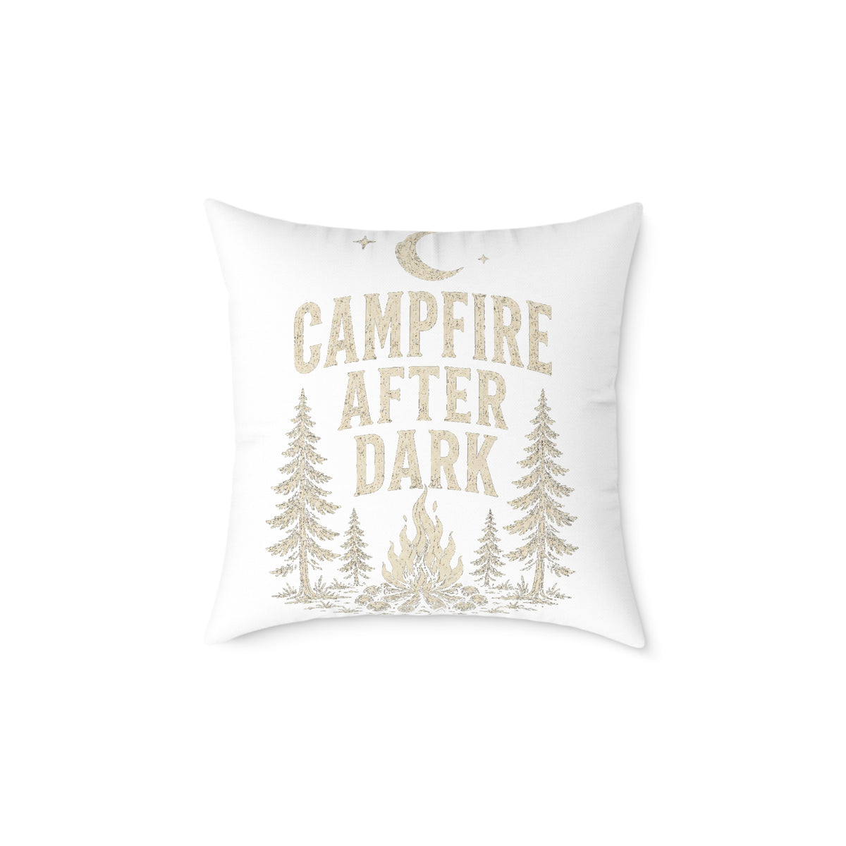 Campfire After Dark Throw Pillow Milo Bailey Dog Dad Mom — Outdoor Cabin Decor