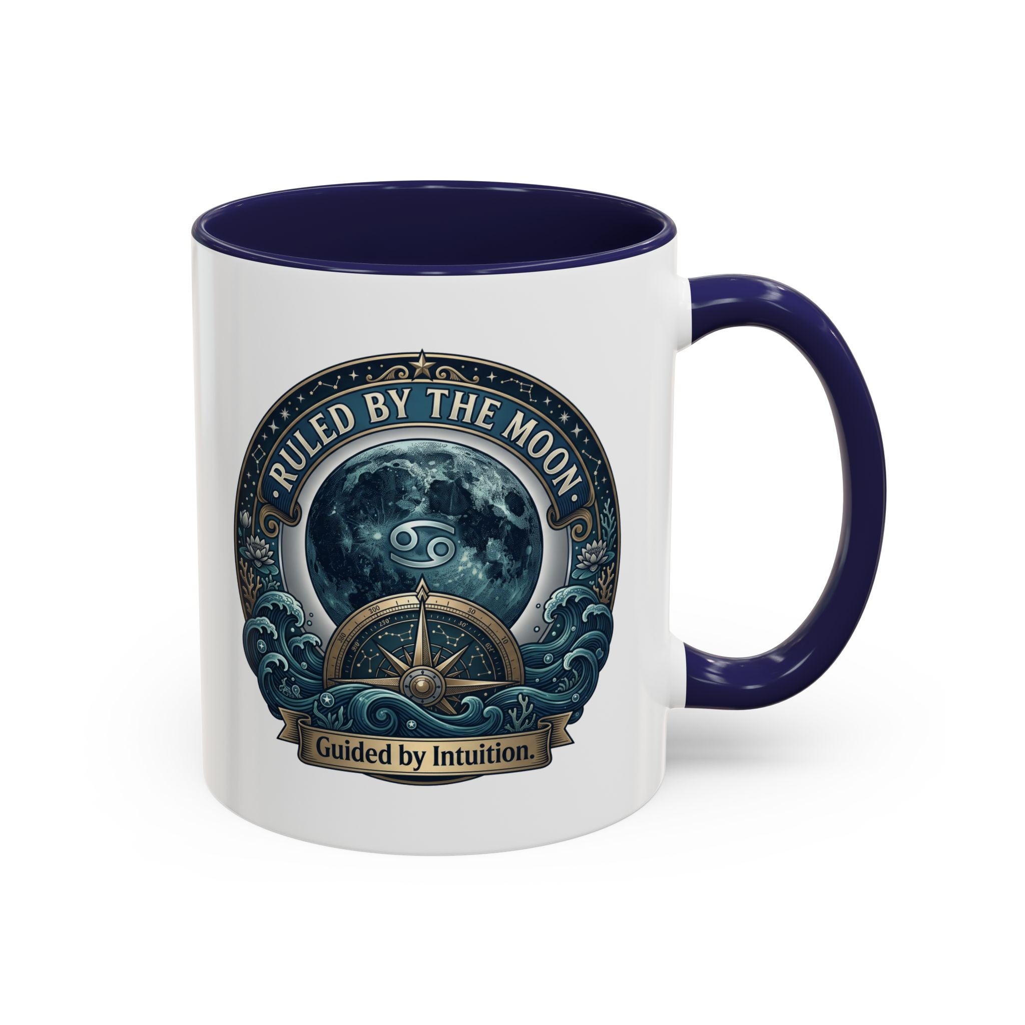 Ruled by the Moon Accent Coffee Mug — Zodiac Cancer Astrology 11/15oz
