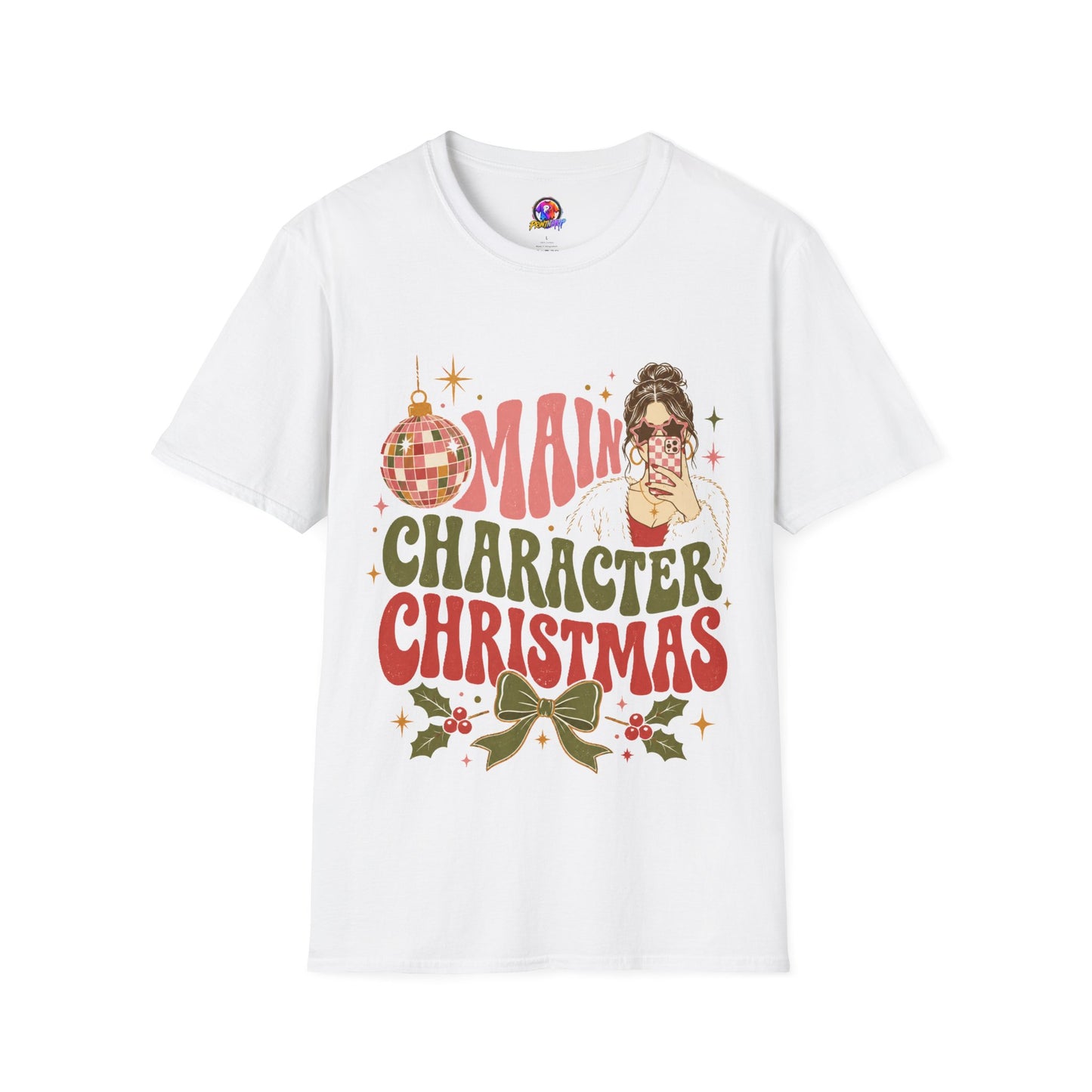 Christmas T-Shirt — "Main Character Christmas" Graphic Tee (Holiday Mom Aesthetic)