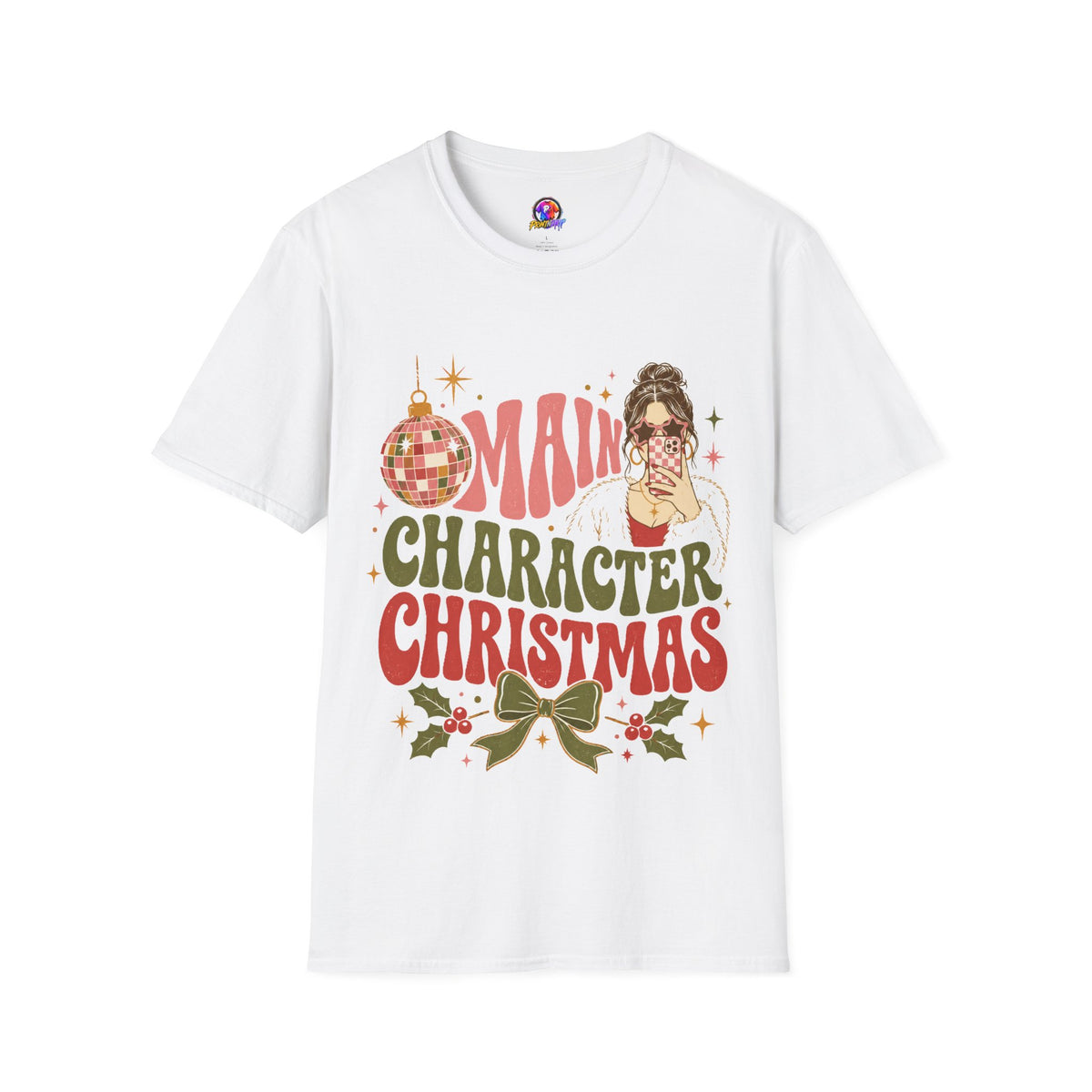 Christmas T-Shirt — "Main Character Christmas" Graphic Tee (Holiday Mom Aesthetic)