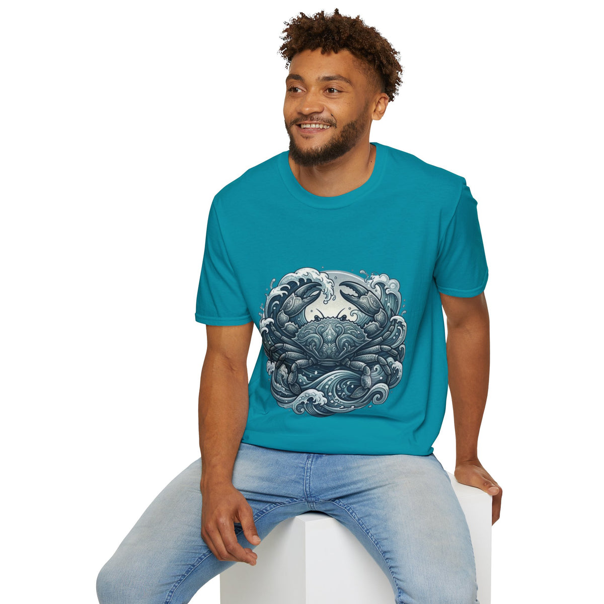 Cancer Zodiac Crab & Waves T-Shirt — Nautical Ocean Art Tee