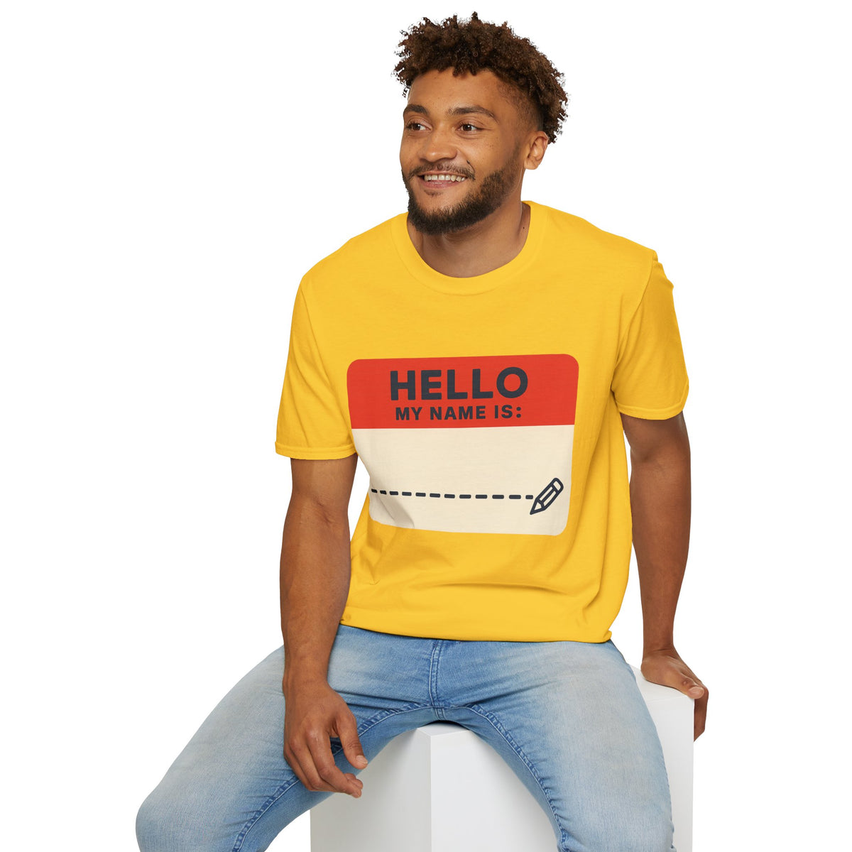 Hello My Name Is Name Tag T-Shirt — Funny Novelty Graphic Tee - Trending Now - August 2026