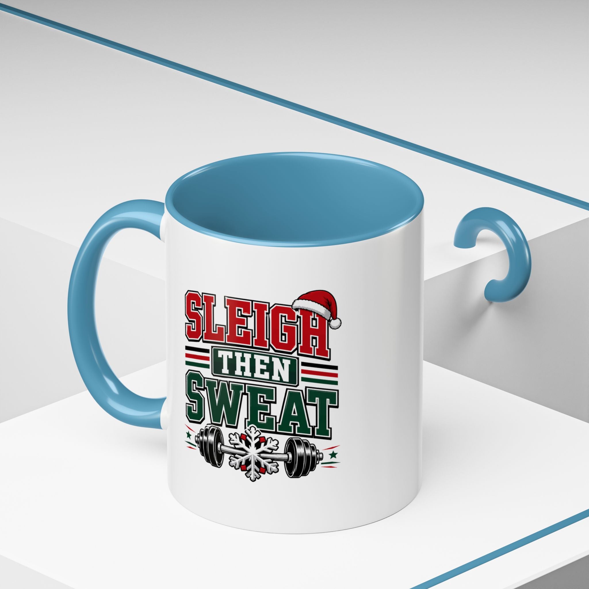 Modern Day Christmas Sleigh Then Sweat Coffee Mug