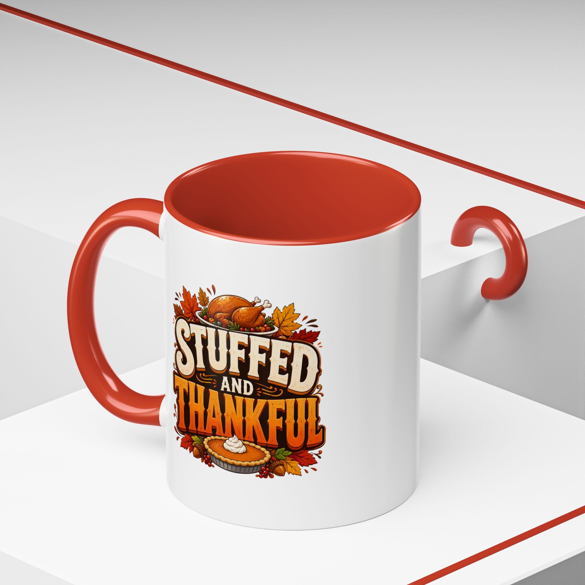 Thanksgiving Mug Stuffed and Thankful Thanksgiving Coffee Mug