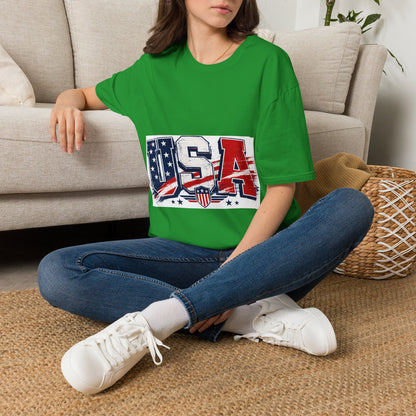 USA Flag Graphic T-Shirt — Patriotic Red White & Blue Tee