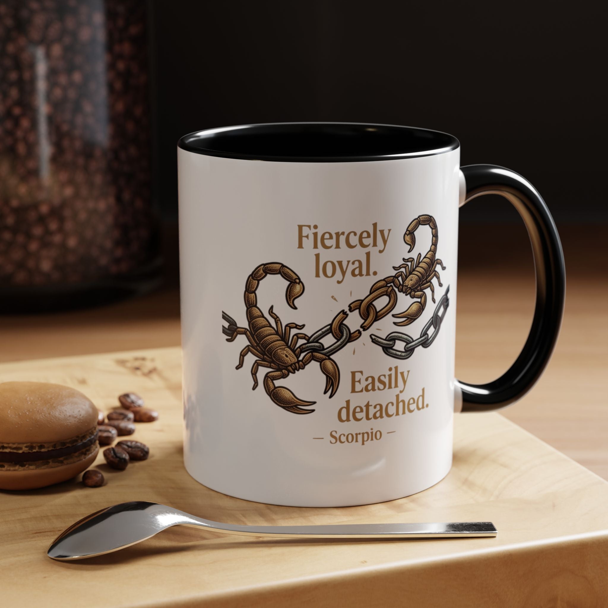 Scorpii Coffee Mug — "Fiercely Loyal, Easily Detached" Accent Mug