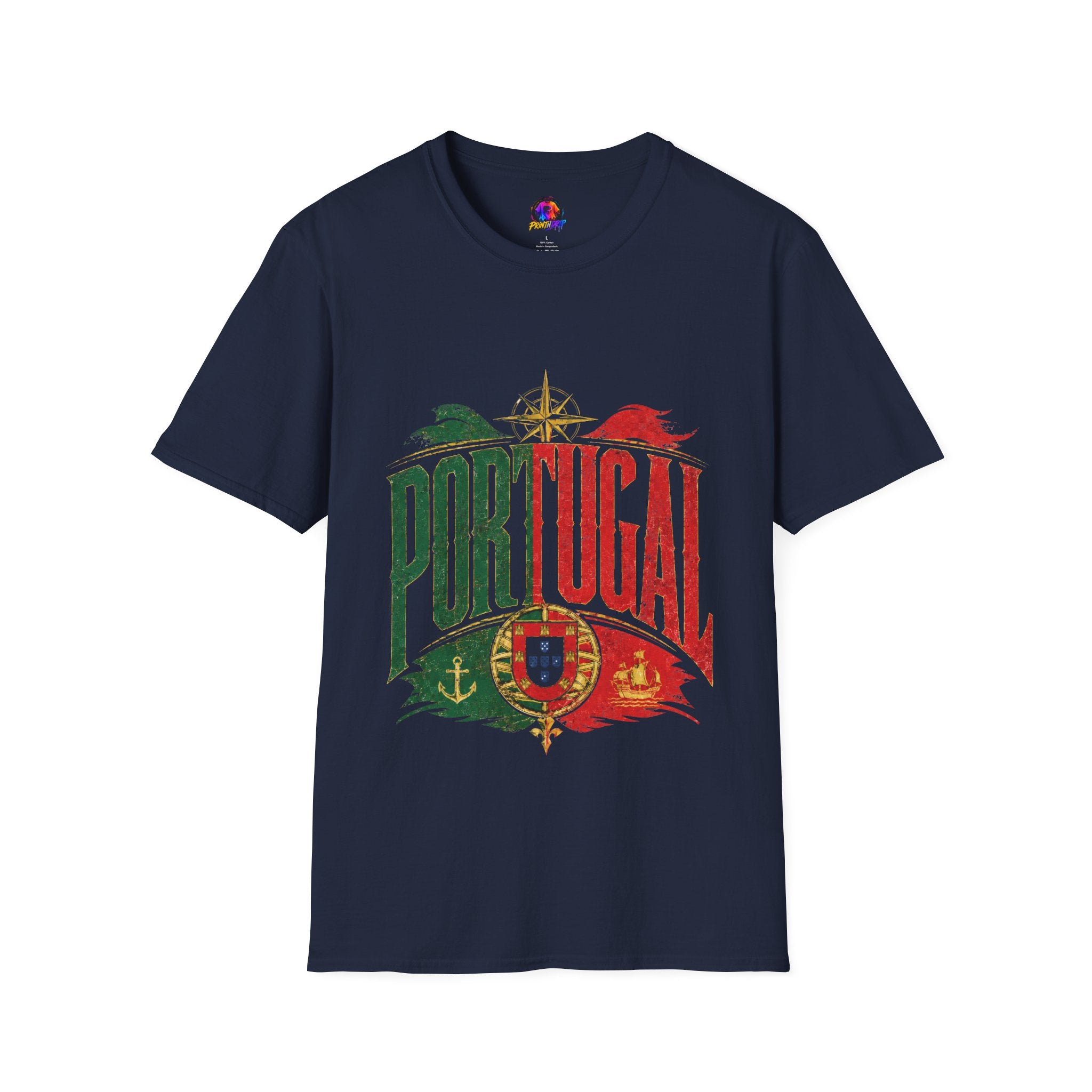 Portugal Vintage Compass T-Shirt — Retro Portuguese Flag Travel Tee