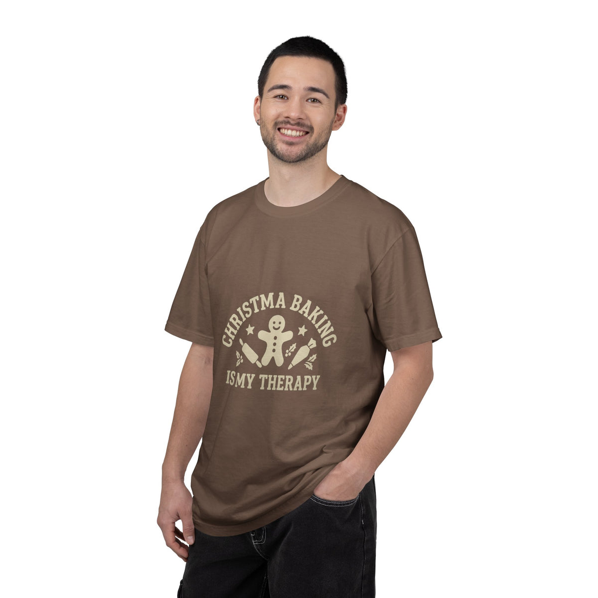 Christmas Baking T-Shirt — "Christmas Baking Is My Therapy" Gingerbread Holiday Tee- Trending Now - October 2026