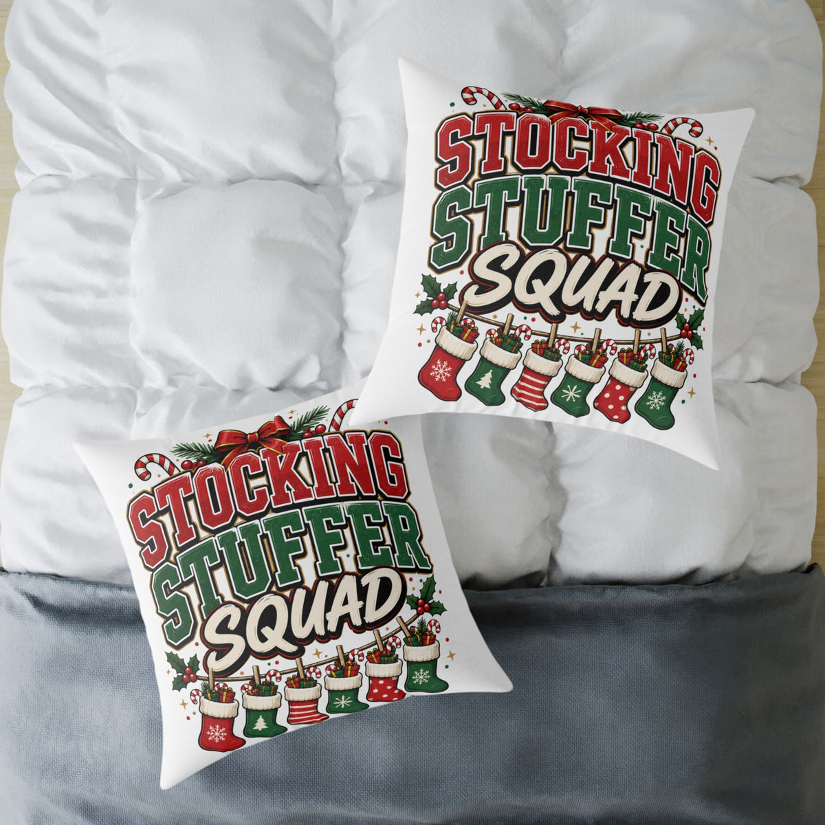 Stocking Stuffer Squad Christmas Pillow