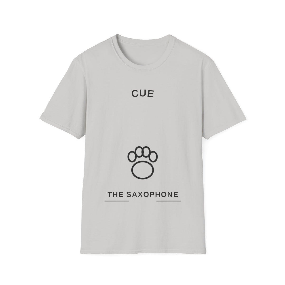 Cue The Saxophone Paw Print T-Shirt - Minimalist Pet Lover Jazz Tee - Trending Now - September 2026