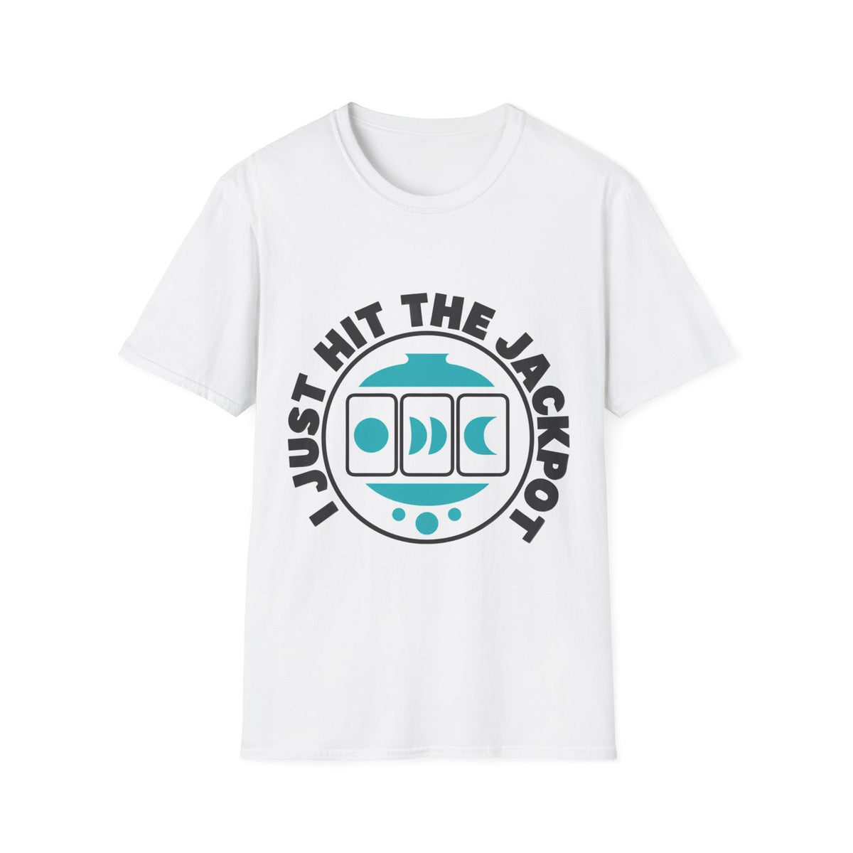 I Just Hit The Jackpot Retro Badge Tee - Lucky Slot Machine Graphic T-Shirt - Trending Now - September 2026