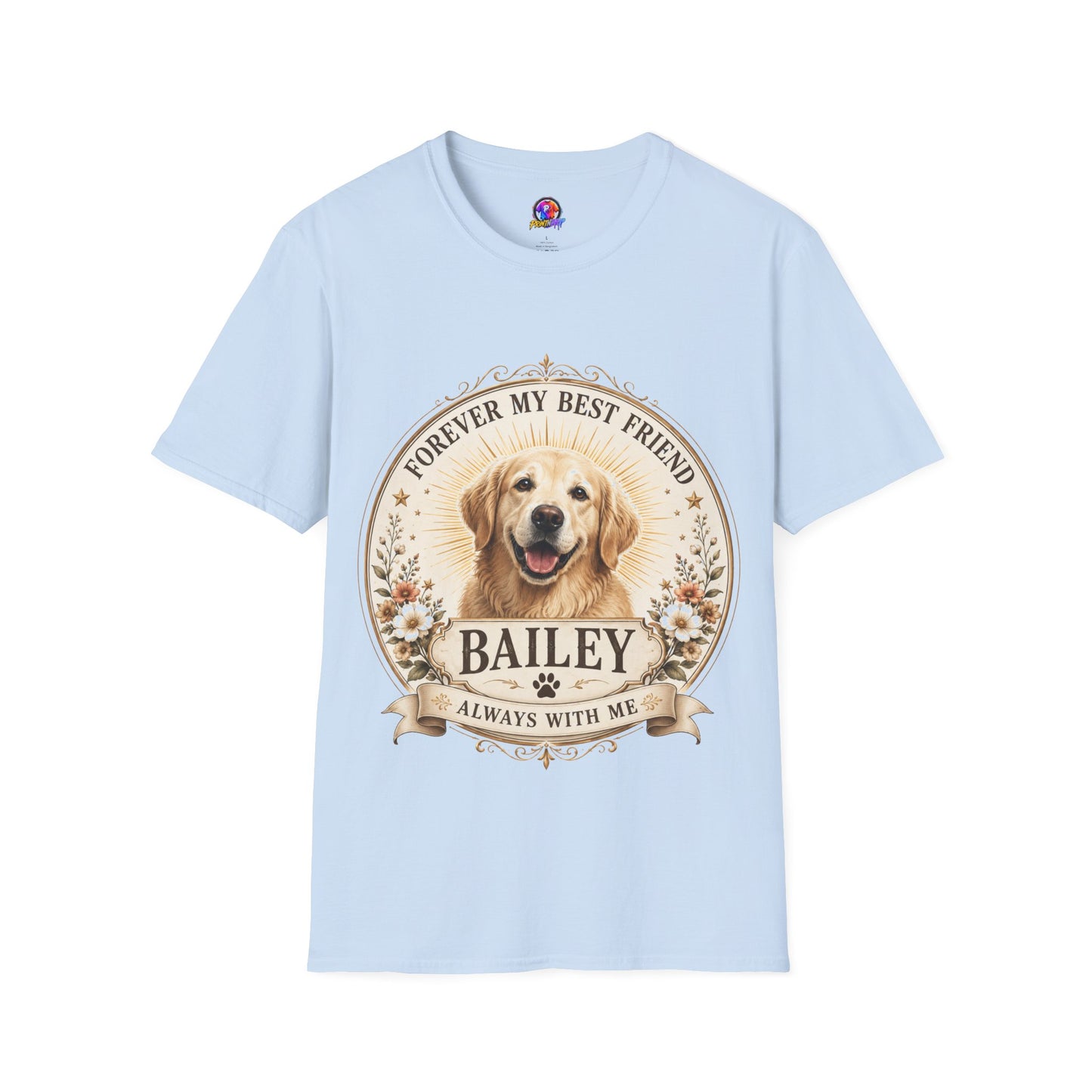 Dog Lover T-Shirt — “Forever My Best Friend” Personalized Golden Retriever Tee