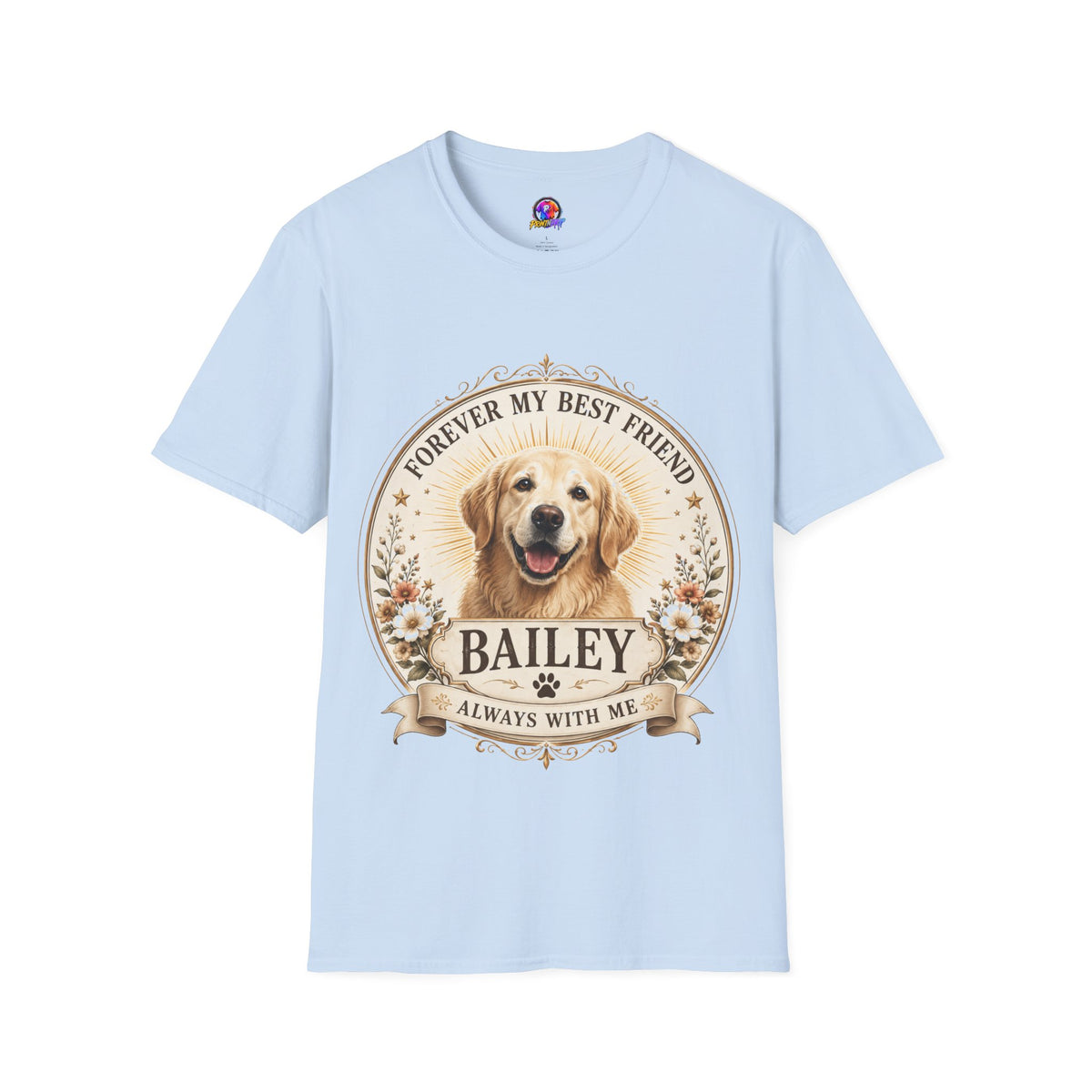 Dog Lover T-Shirt — “Forever My Best Friend” Personalized Golden Retriever Tee