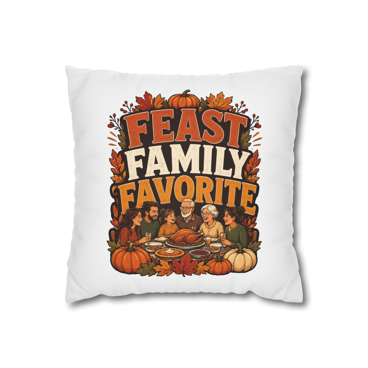 Thanksgiving Feast Family Favorite Decorative Pillow