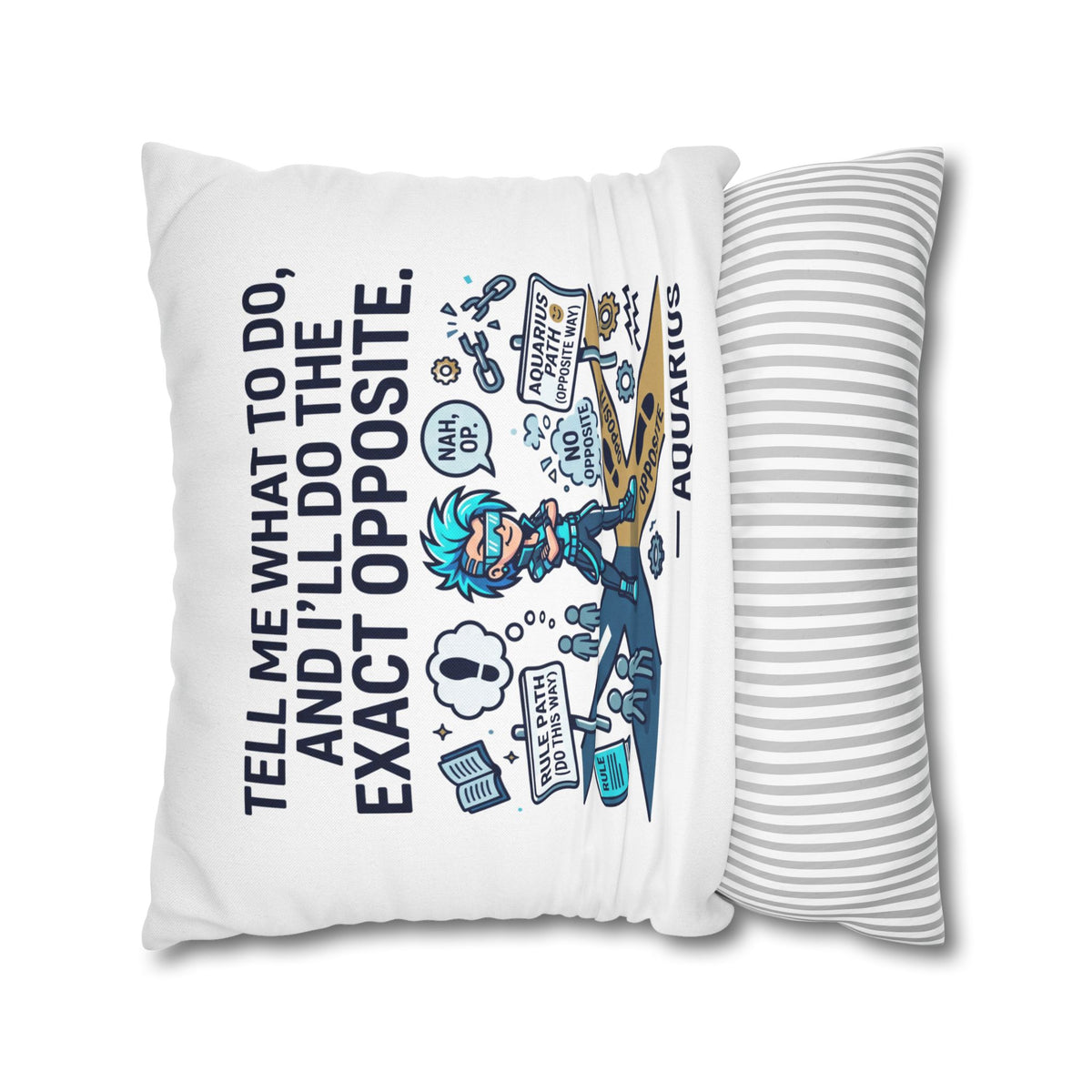 Aquarius Zodiac Spun Polyester Square Pillowcase