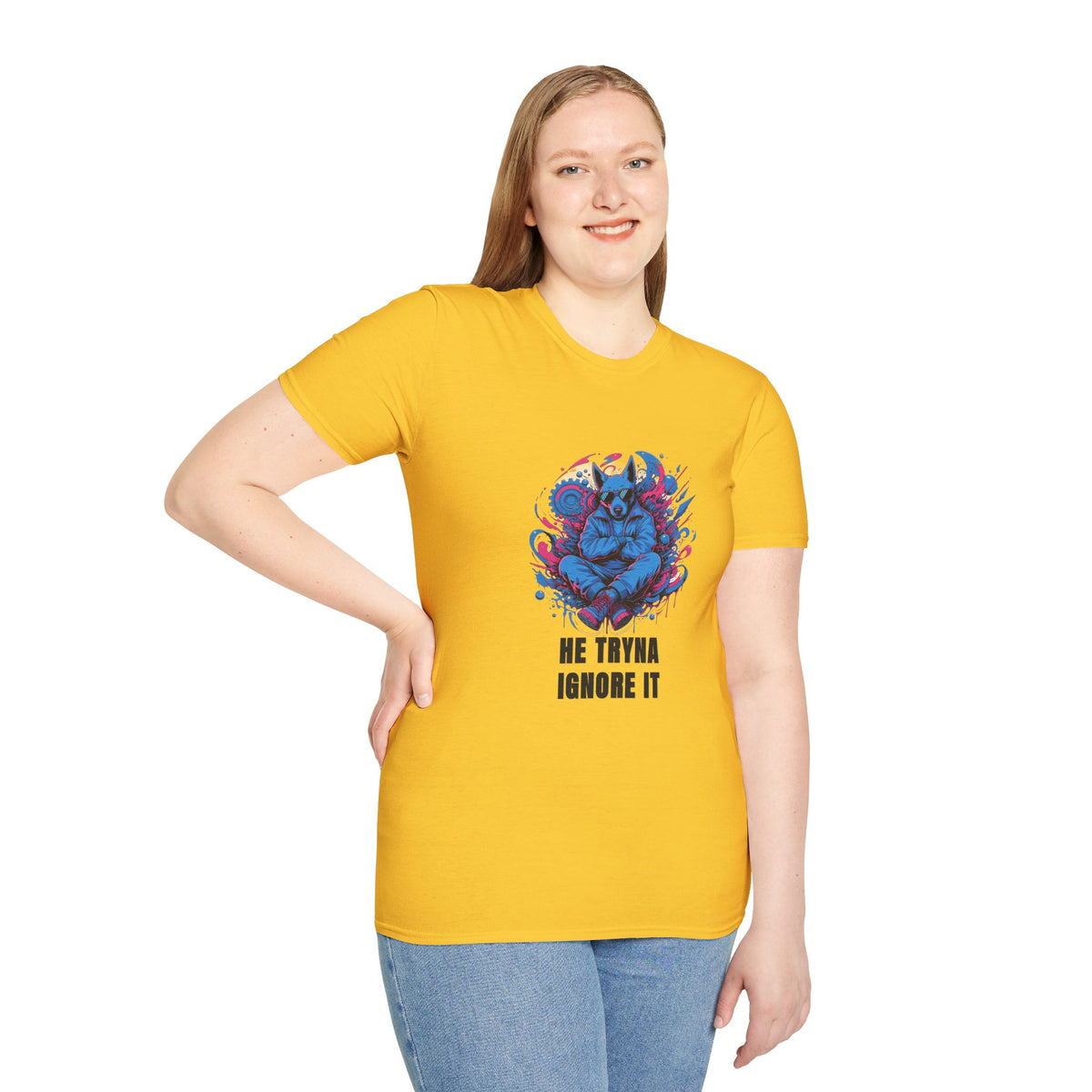 Mystic Wolf T-Shirt — "He Tryna Ignore It" Graphic Tee - Trending Now - August 2026