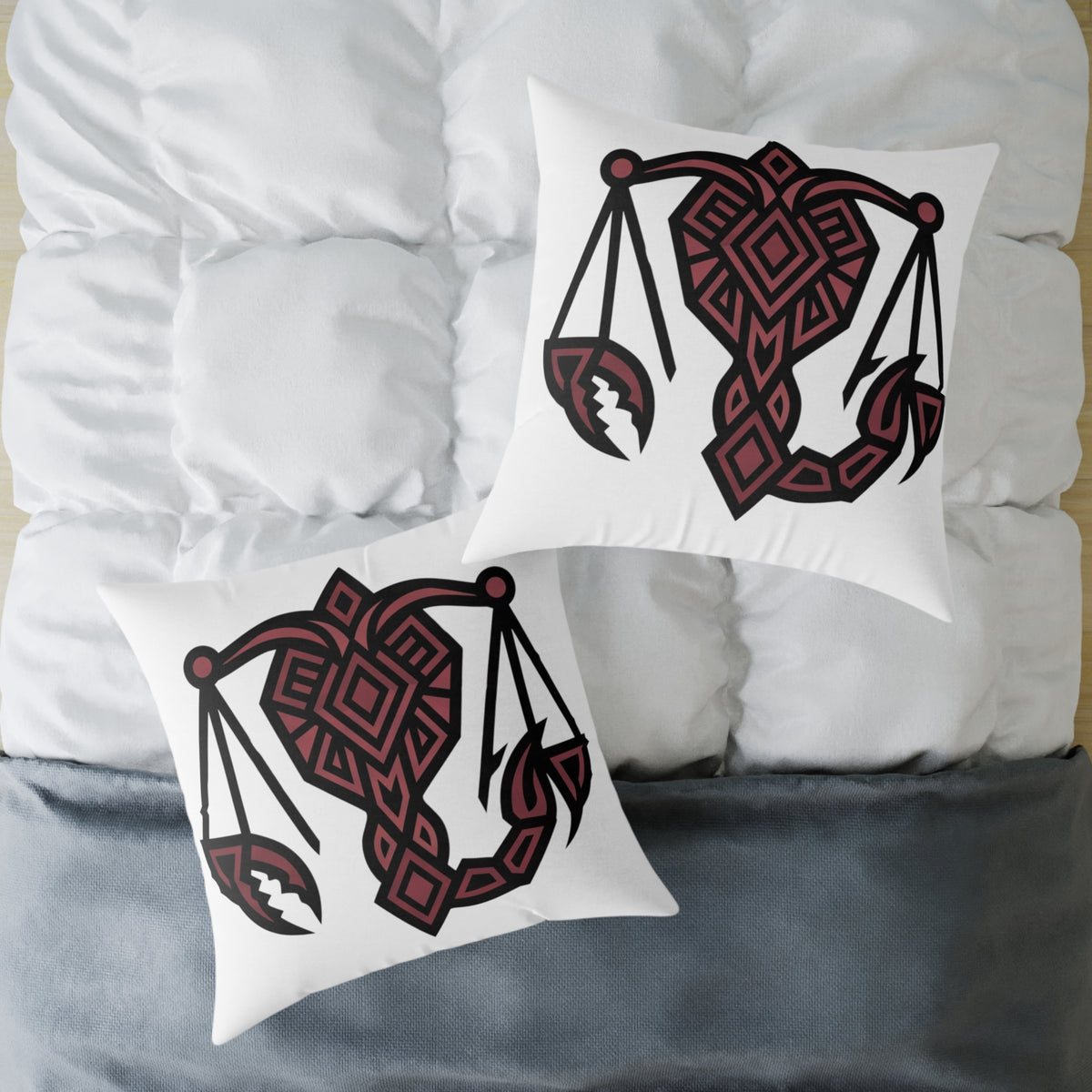 Scorpio Balance Zodiac Square Poly Canvas Pillow
