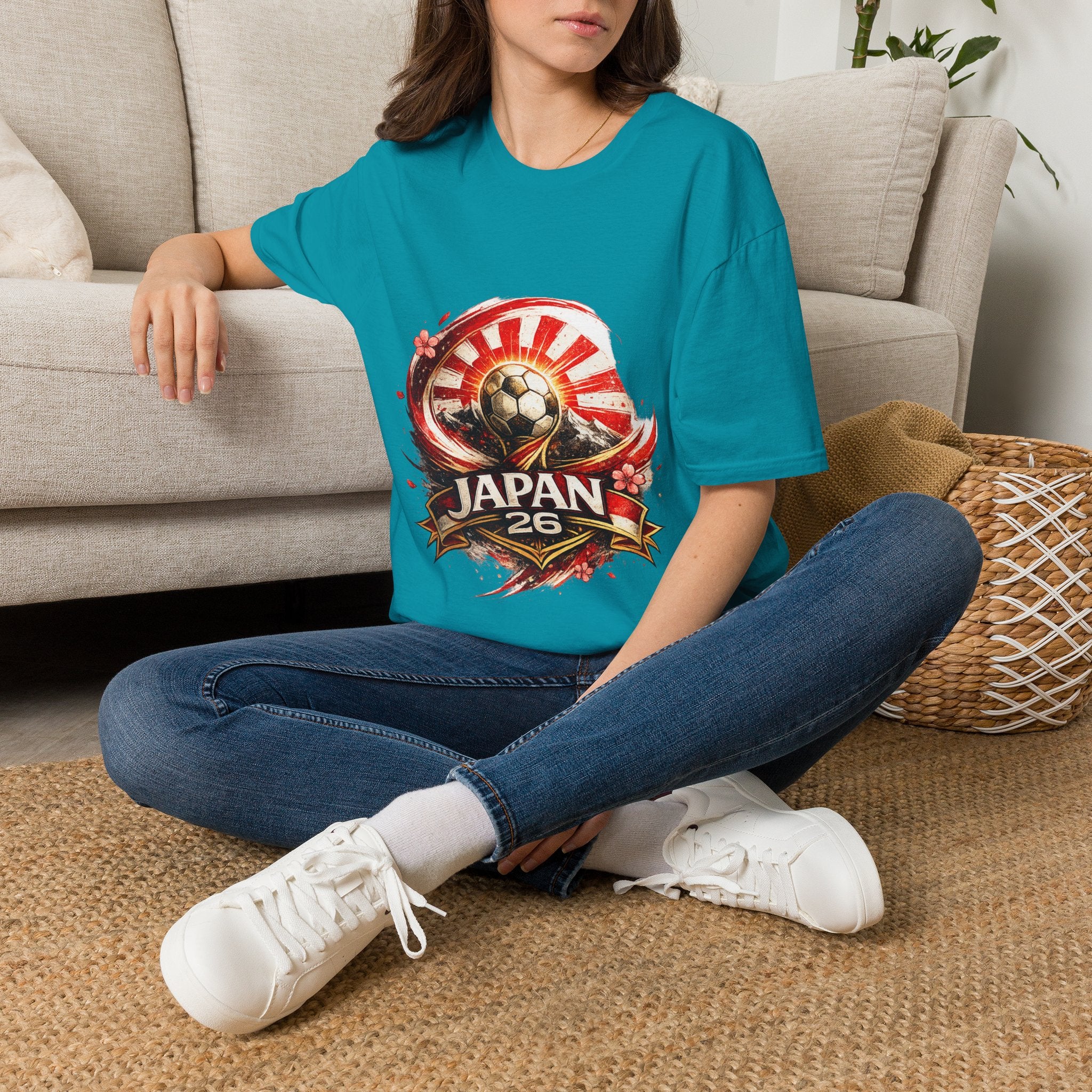 Japan Soccer T‑Shirt — Rising Sun Football Graphic