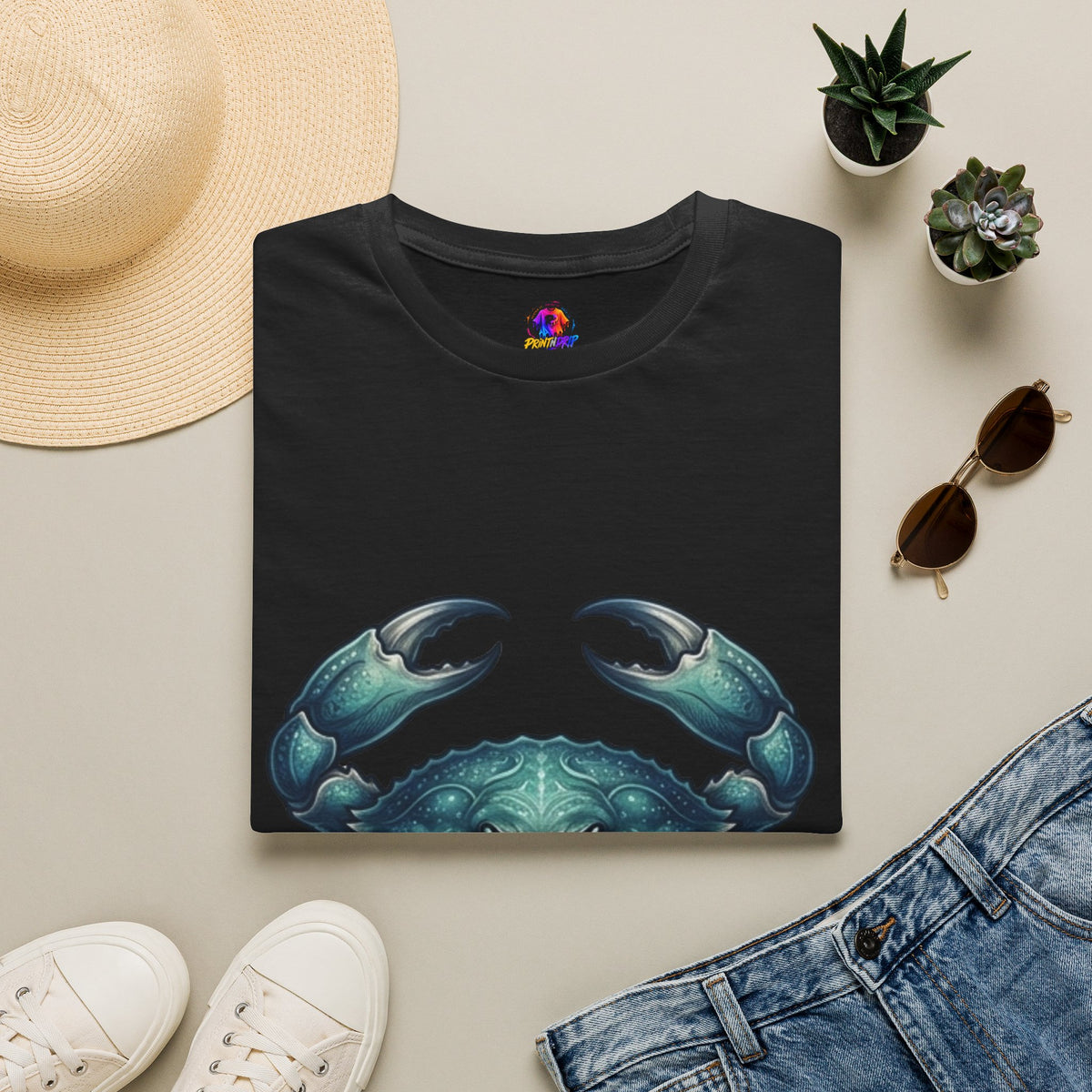 Crab Graphic T-Shirt — Coastal Sea Creature Tee