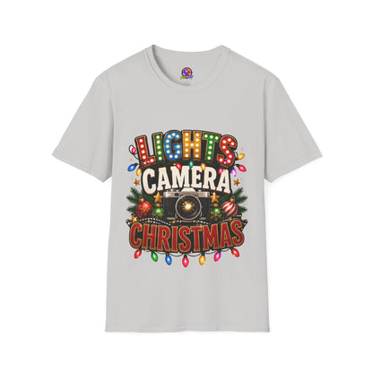Lights Camera Christmas T-Shirt — Retro Marquee Holiday Tee