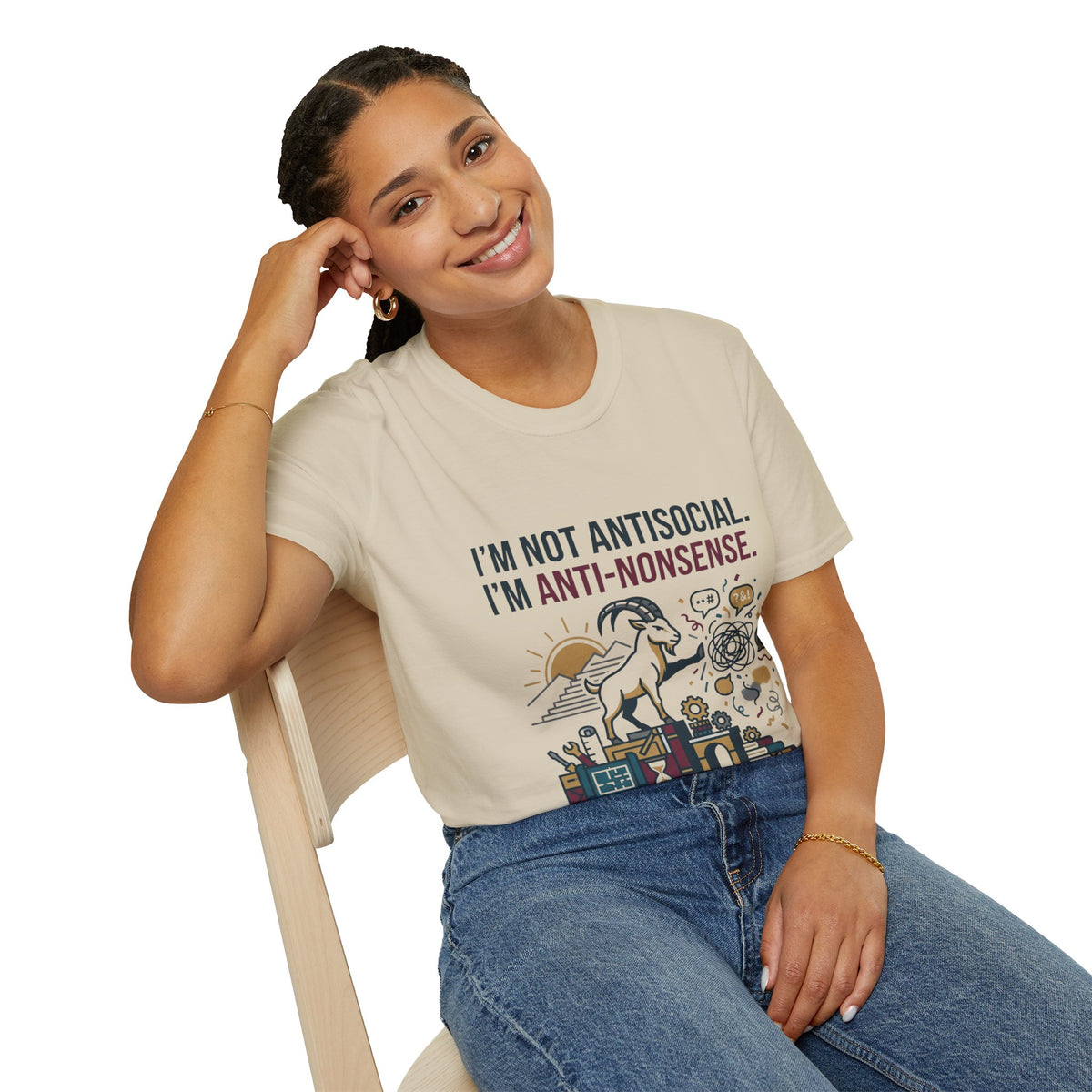 Capricorn T-Shirt — "I'm Not Antisocial, I'm Anti-Nonsense" Zodiac Tee