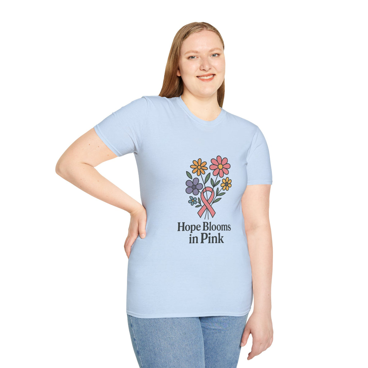 Hope Blooms in Pink Floral Awareness T-Shirt - Trending Now - October 2026