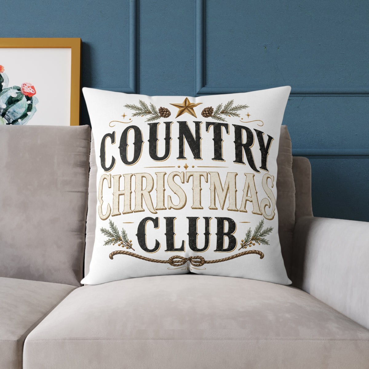 Country Christmas Club Pillow