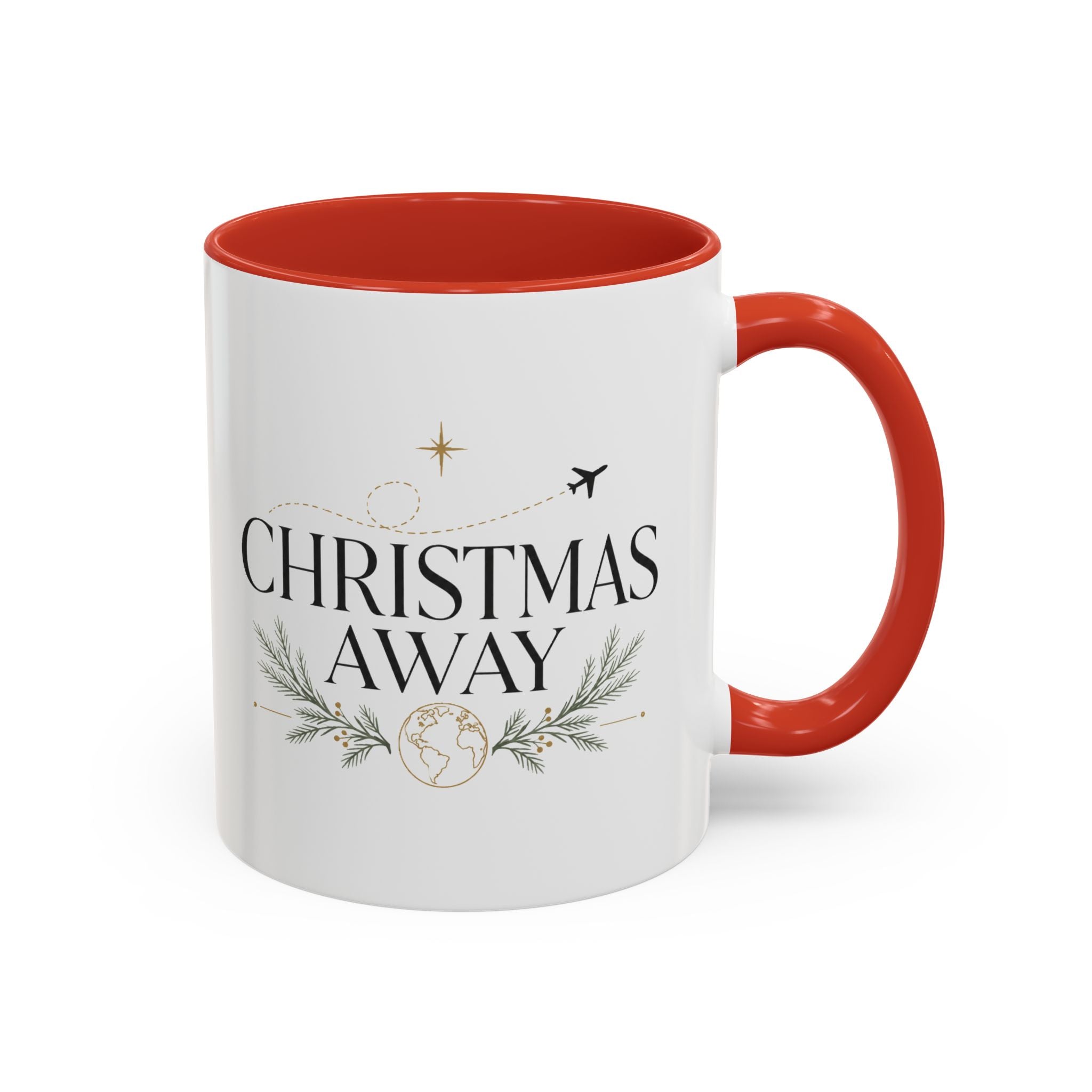 Christmas Away Accent Coffee Mug — Holiday Travel Coffee Cup