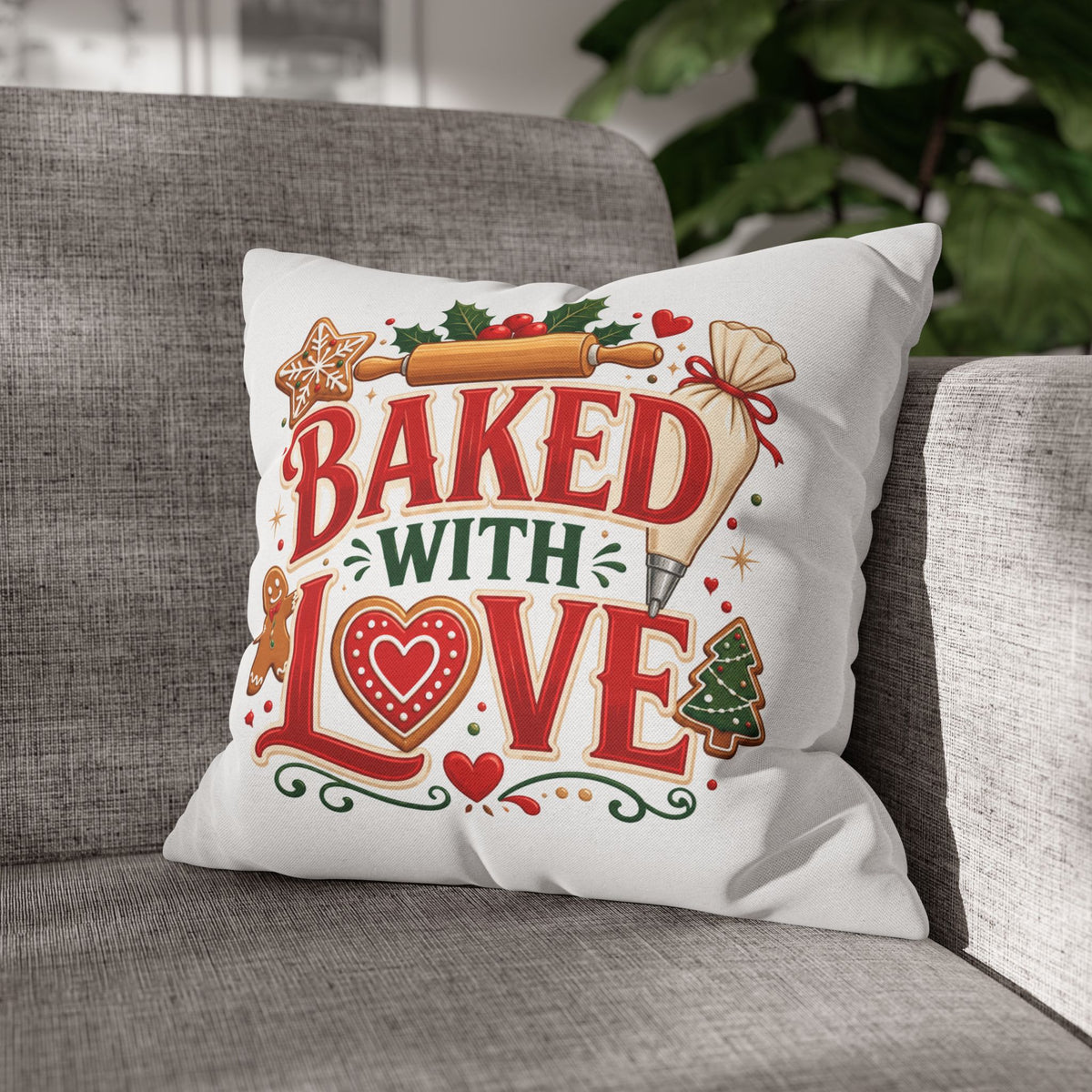 Christmas Baked With Love Holiday Pillowcase - Christmas Baking Decor