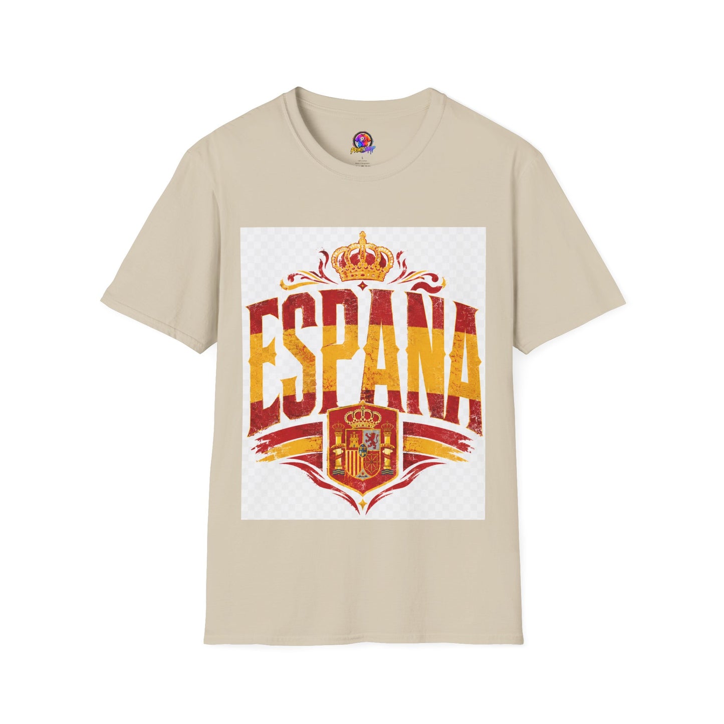 Spain Crown Graphic T-Shirt — Spanish Flag Vintage Crest Tee