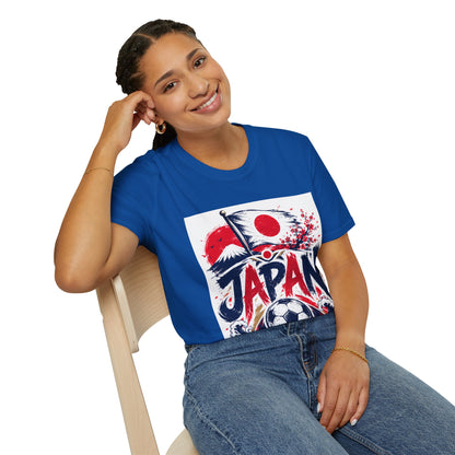 Japan Soccer T-Shirt — Japanese Flag & Cherry Blossom Football Graphic