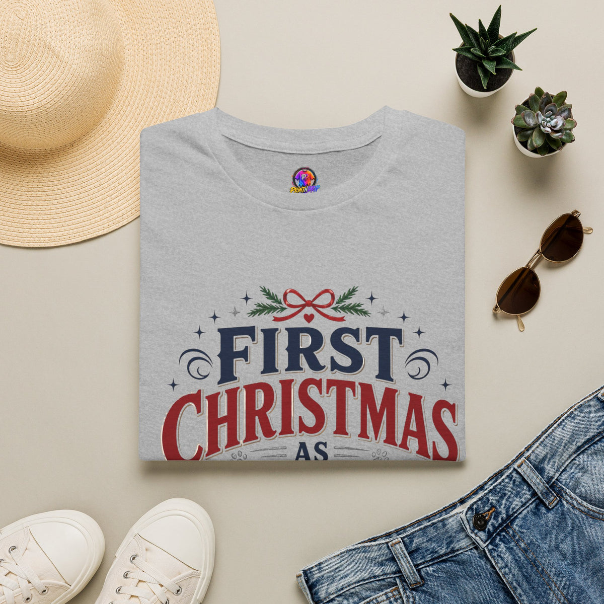 T-Shirt — "First Christmas as Pet Parents" Holiday Tee