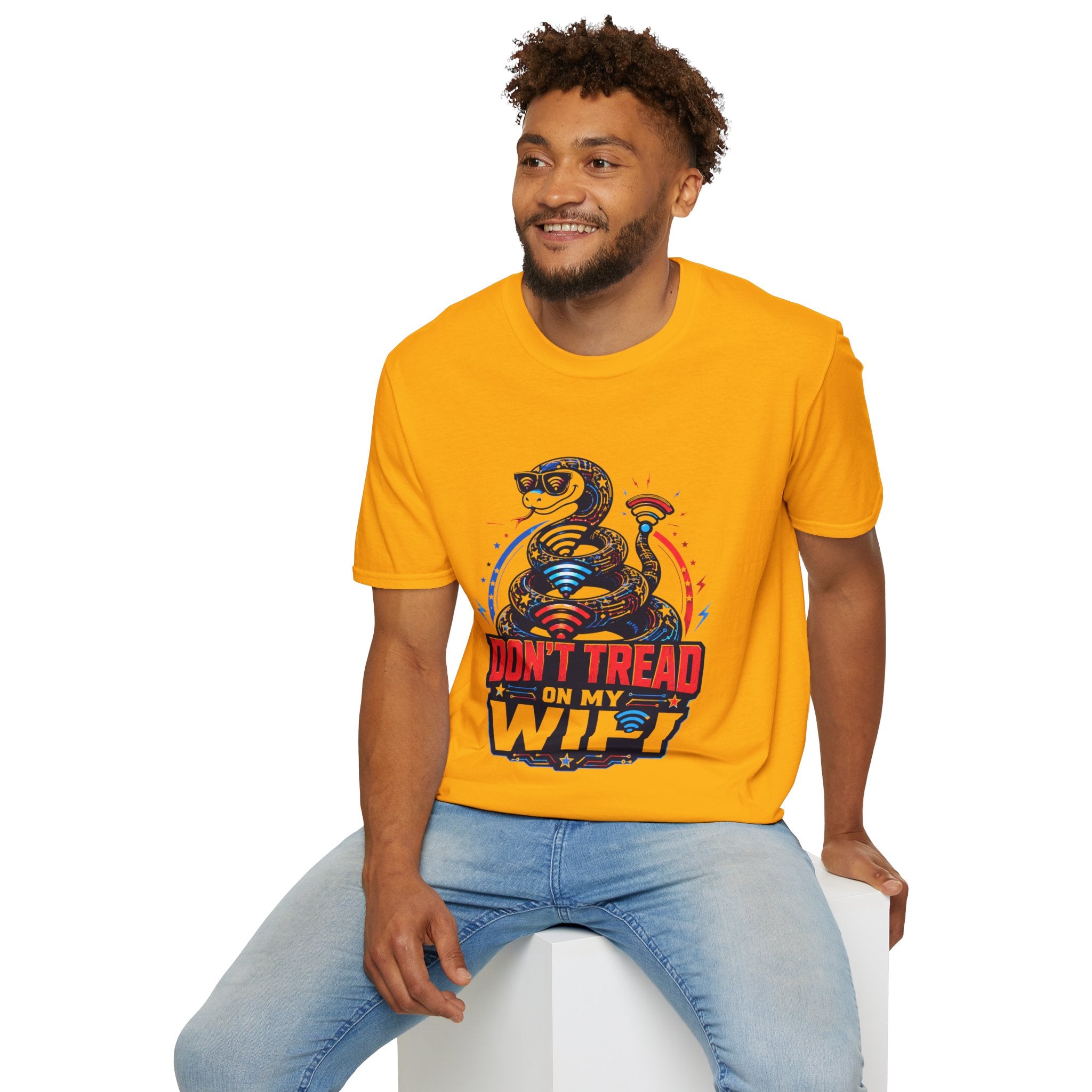Don’t Tread on My WiFi T-Shirt — Patriotic Gadsden Snake WiFi Tee