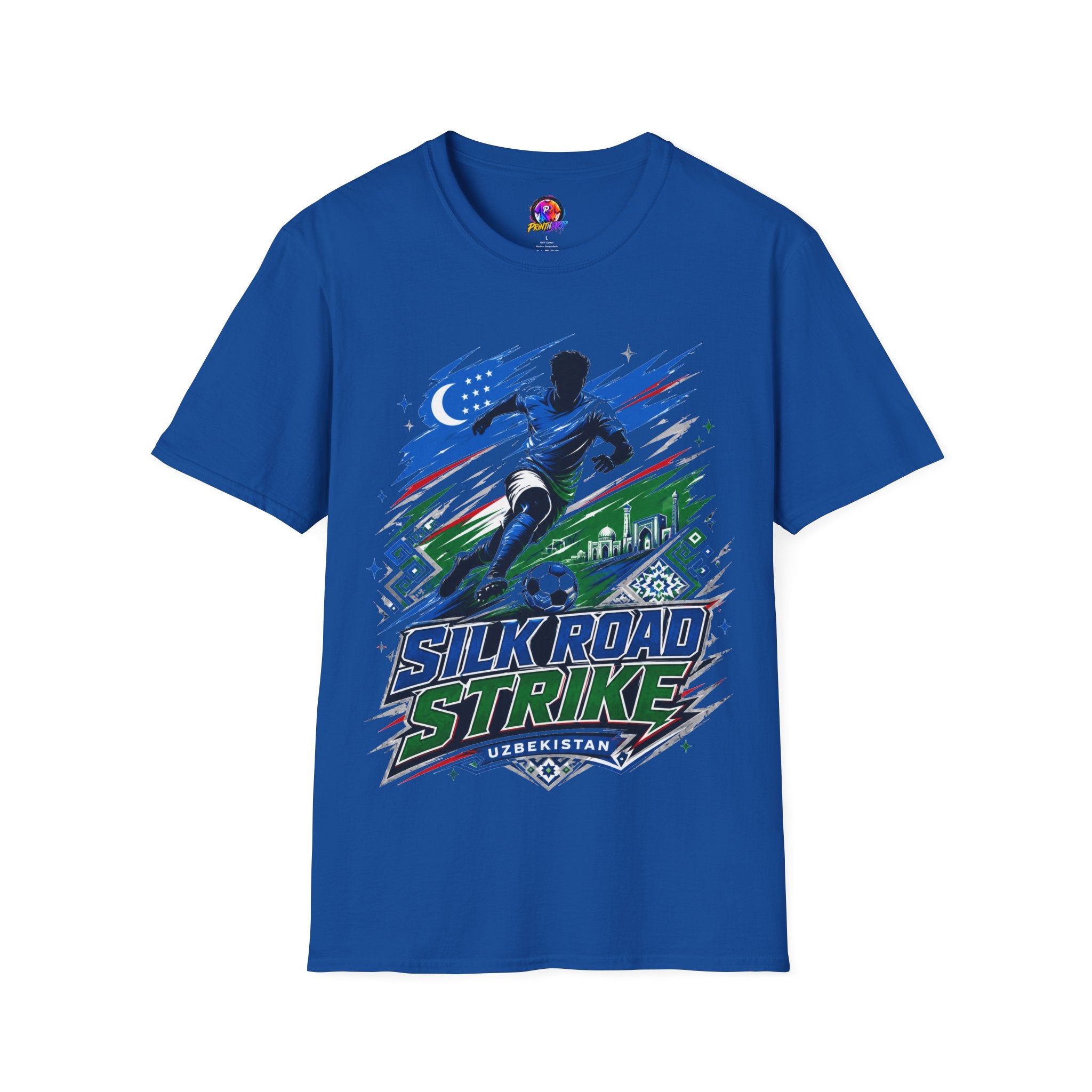 Silk Road Strike Soccer T-Shirt — Uzbekistan Football Graphic Tee