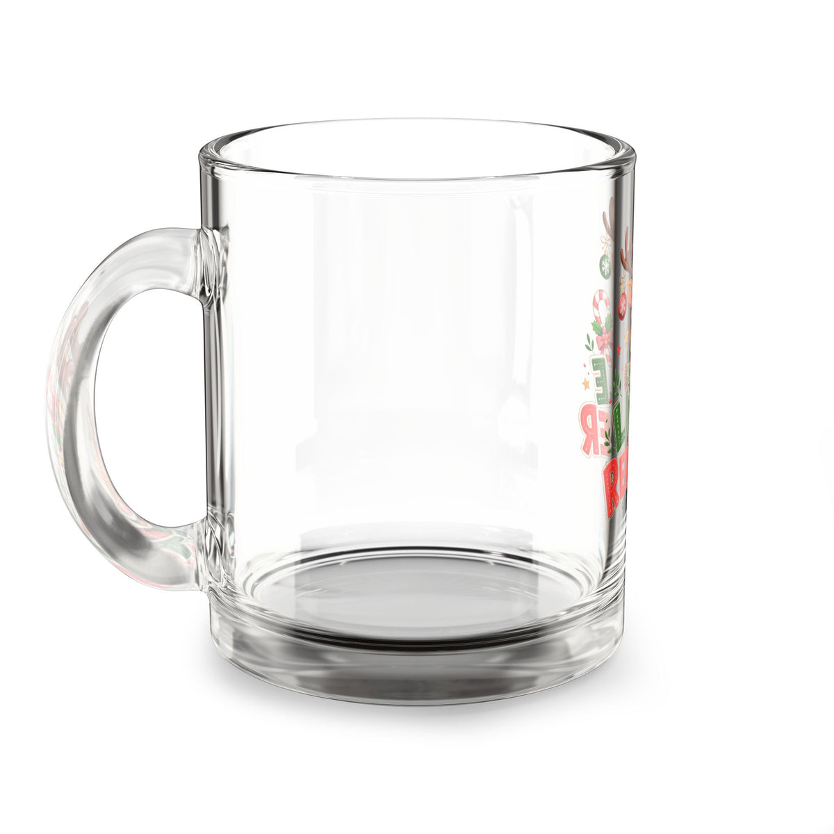 Christmas Glass Mug 10 oz Little Reindeer Glass Mug — 10oz Christmas Coffee Cup for Kids