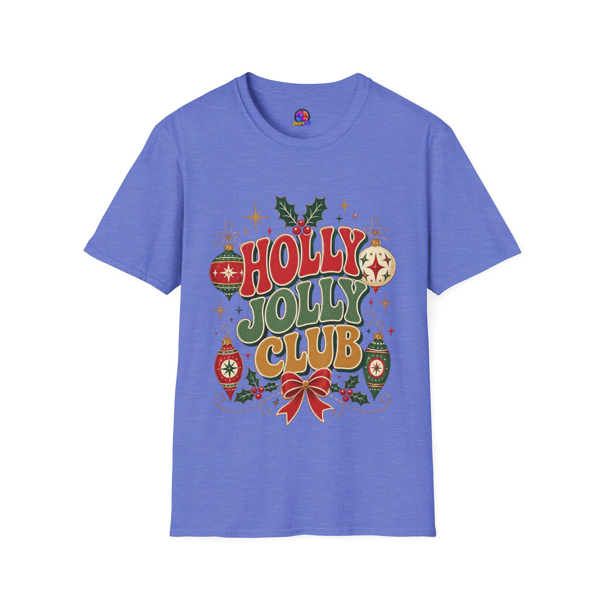 Holly Jolly Club Christmas T-Shirt — Retro Holiday Ornament Tee